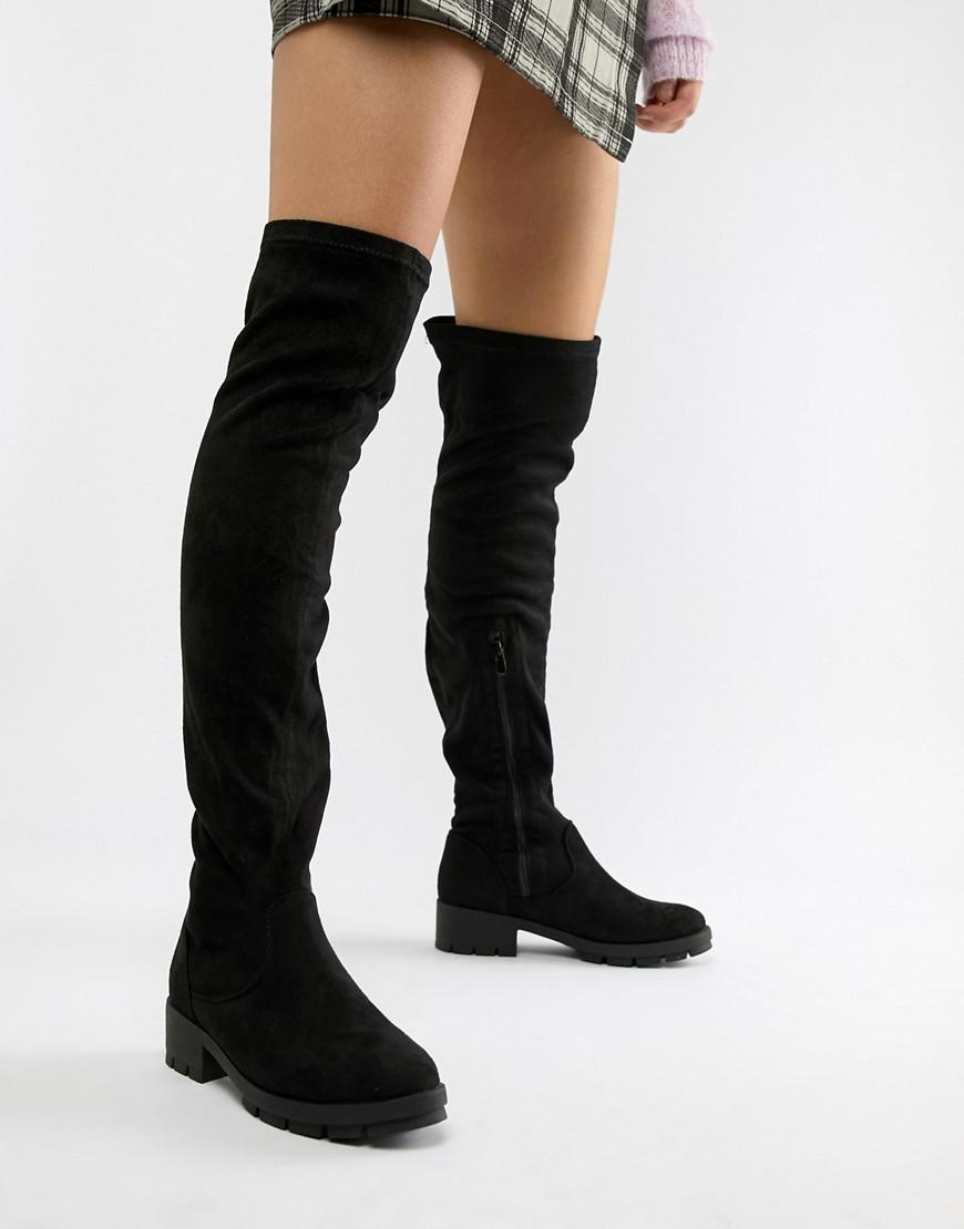 truffle collection flat over knee boot