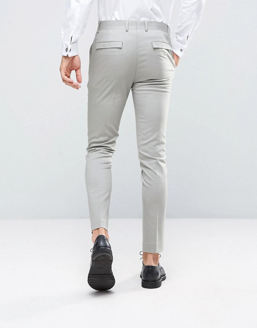 ASOS Synthetic Skinny Suit Pants In Ice 