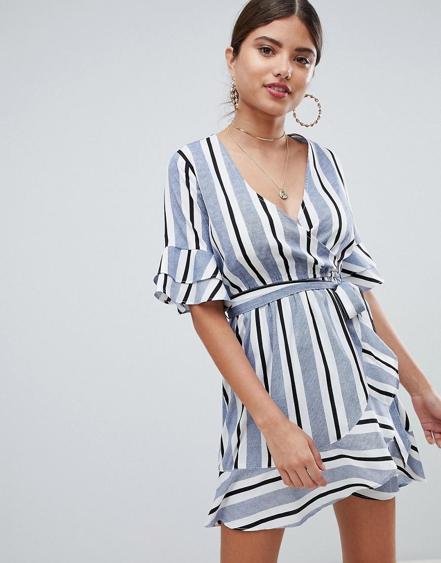 pretty little thing blue wrap dress