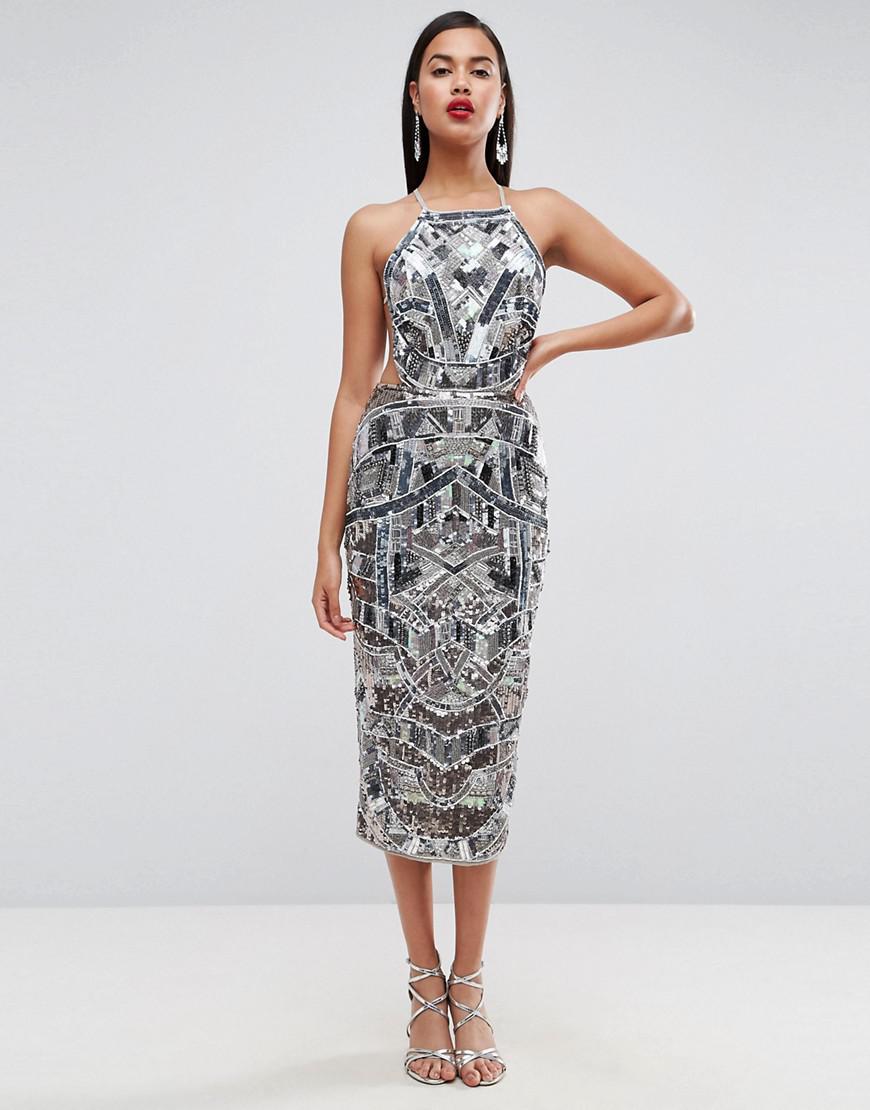 backless embellished dress
