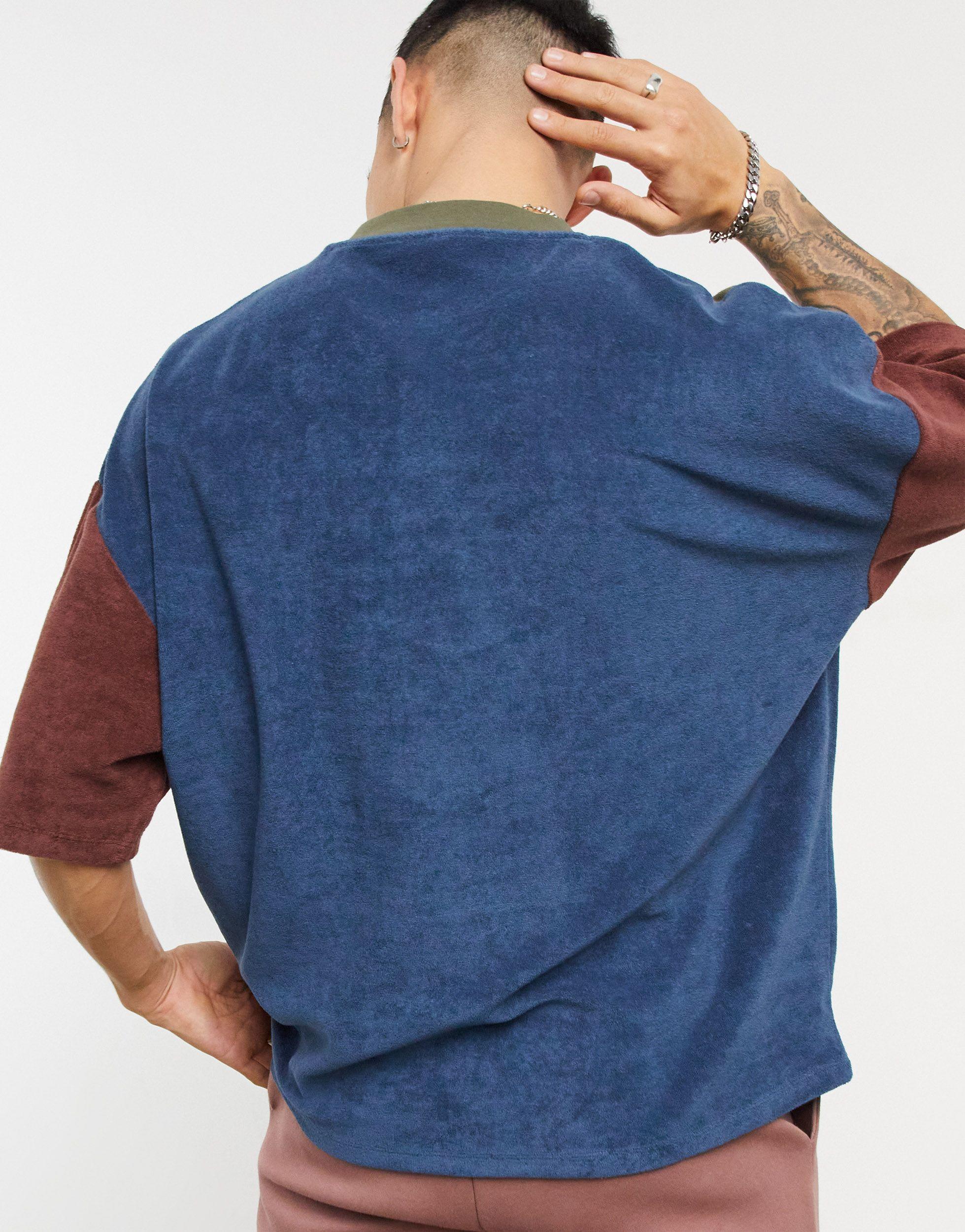 Asos Oversized T Shirt Aus Frottee Mit Aufgesticktem Schriftzug Fur Herren Lyst