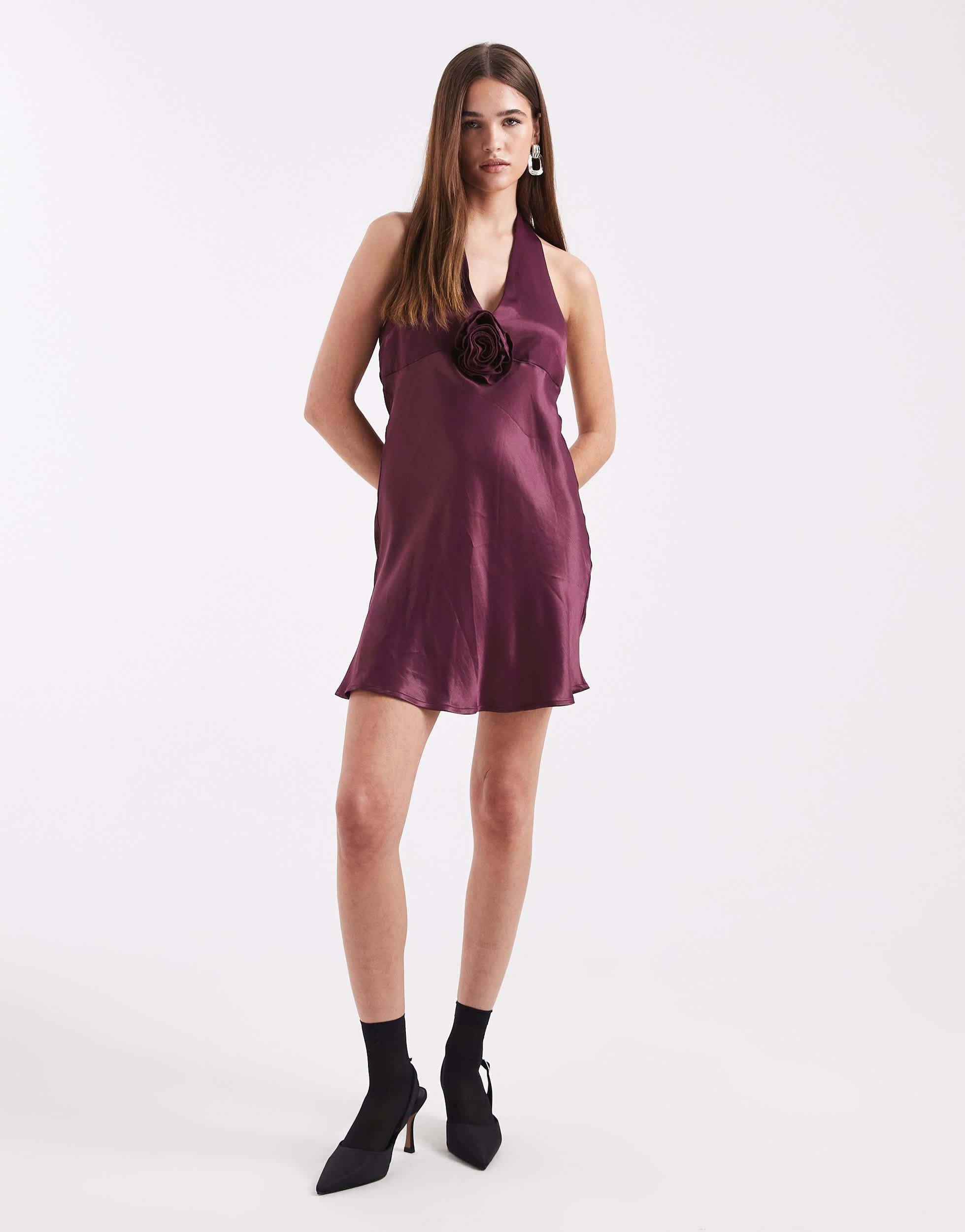 miss selfridge purple dress Miss Selfridge Linen Lace trim mini lilac tea dress