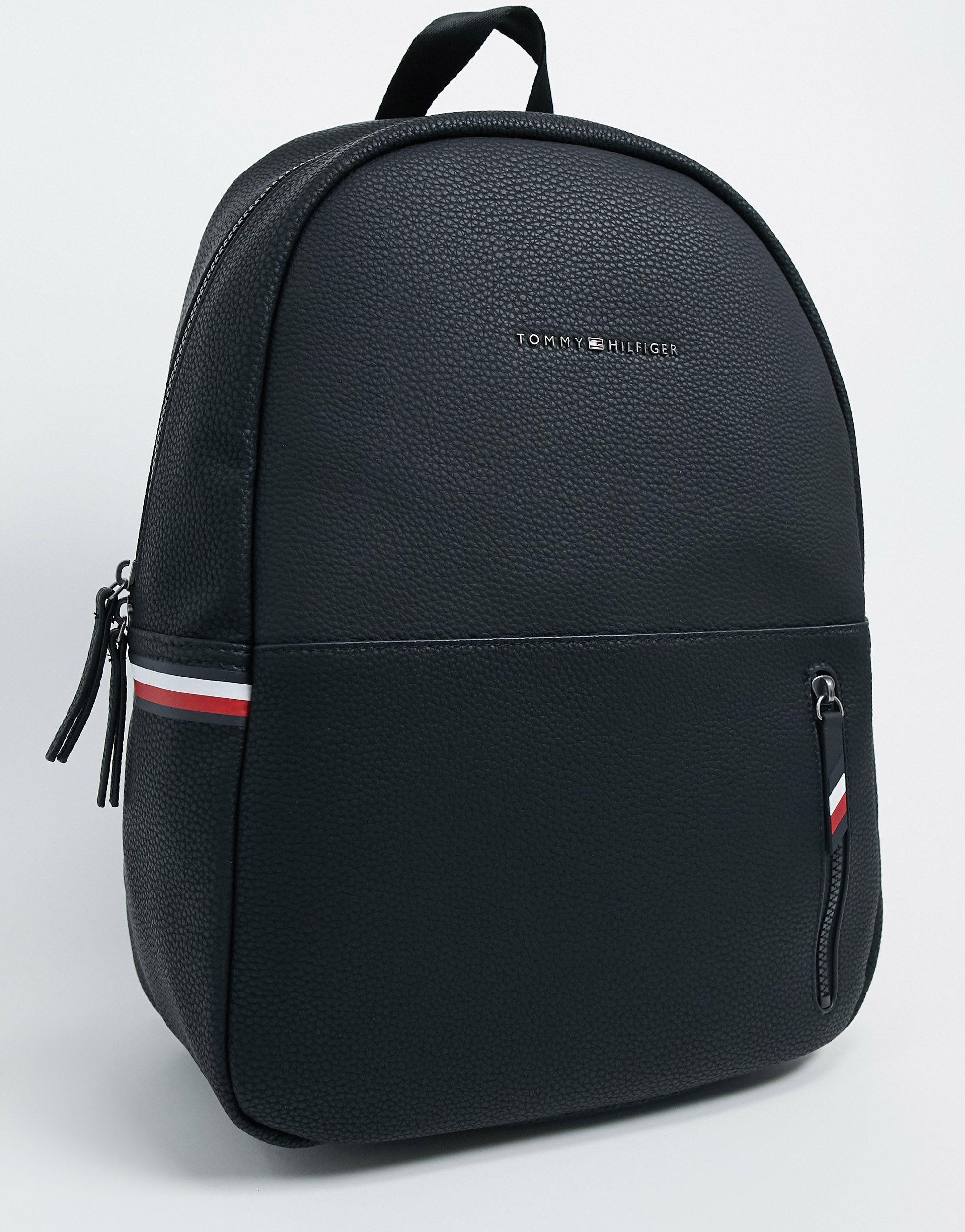 Tommy Hilfiger Asos Exclusive Faux Leather Backpack in Black for Men - Lyst