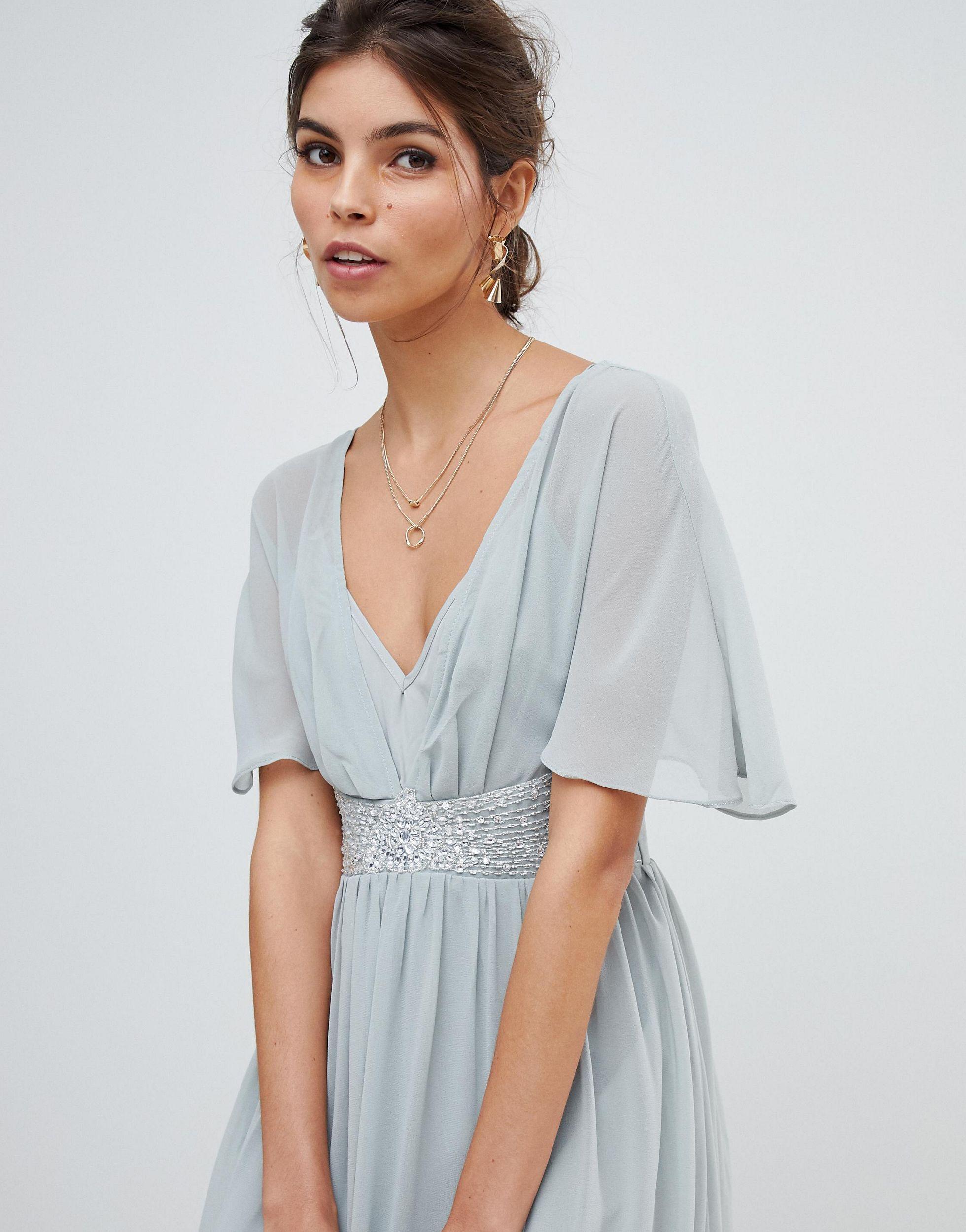 little mistress waterlily embellished maxi