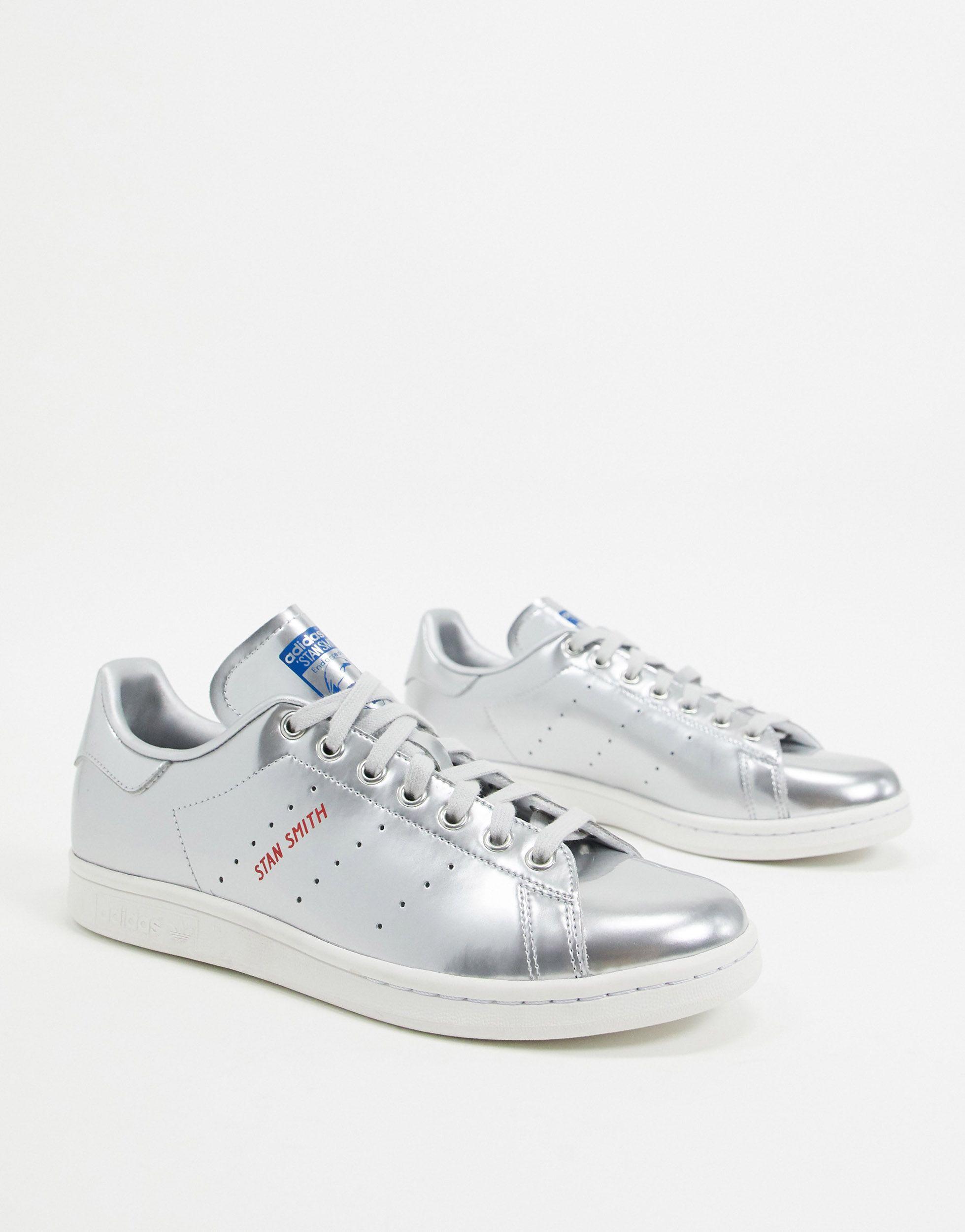 adidas Originals S Stan Smith Sneaker in Silver Metallic/Silver Metallic/  (Metallic) for Men | Lyst