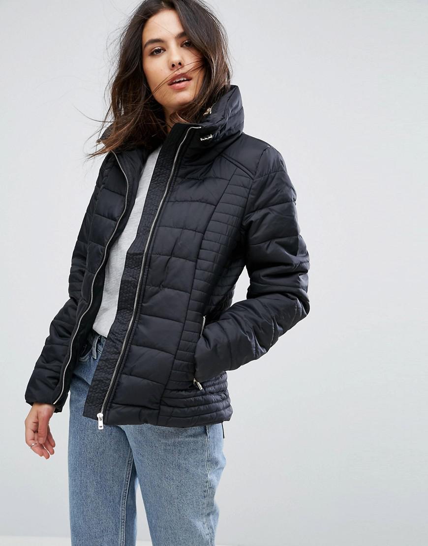 ONLY Synthetic Adriatic Tube Quilted Hooded Jacket in Black - Lyst