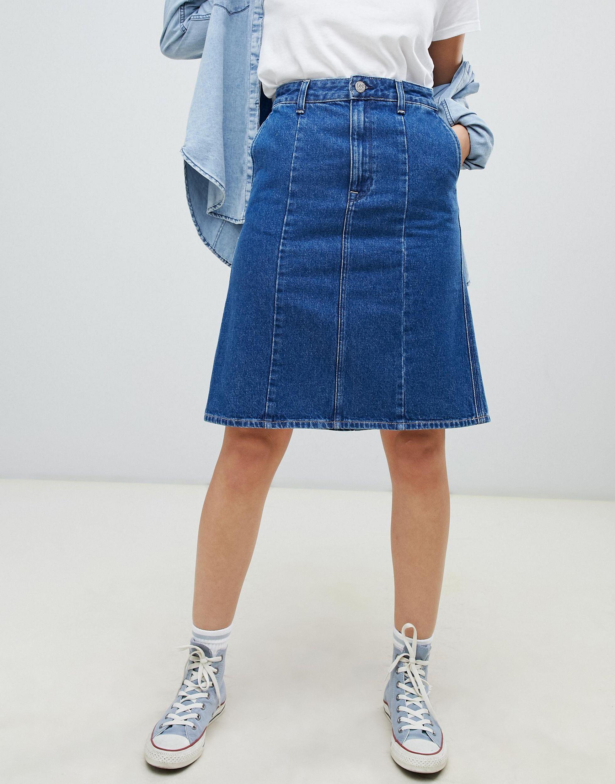 Lee Jeans A-line Denim Skirt in |