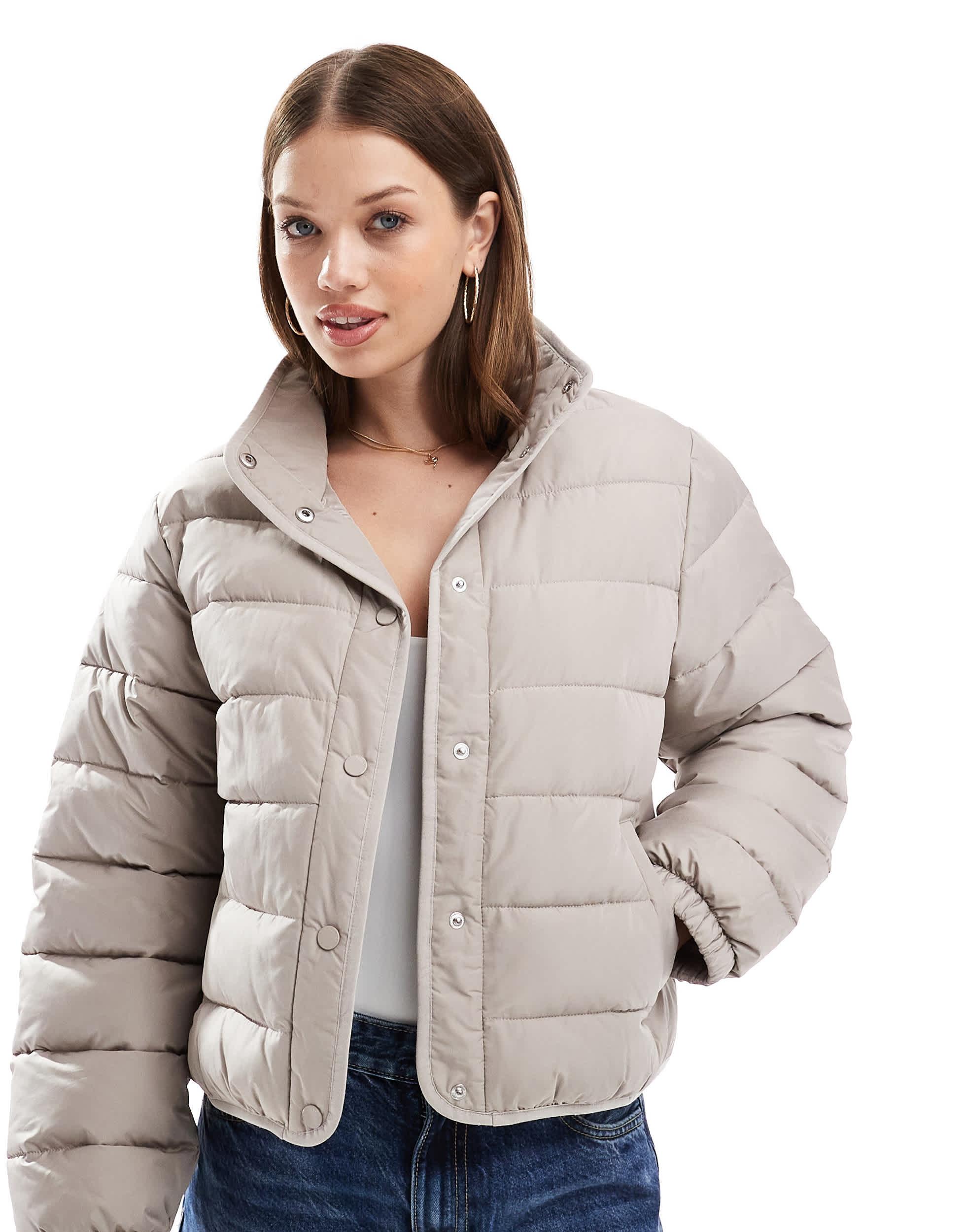 Hollister Packable Quilted Jacket in Grey Lyst Australia