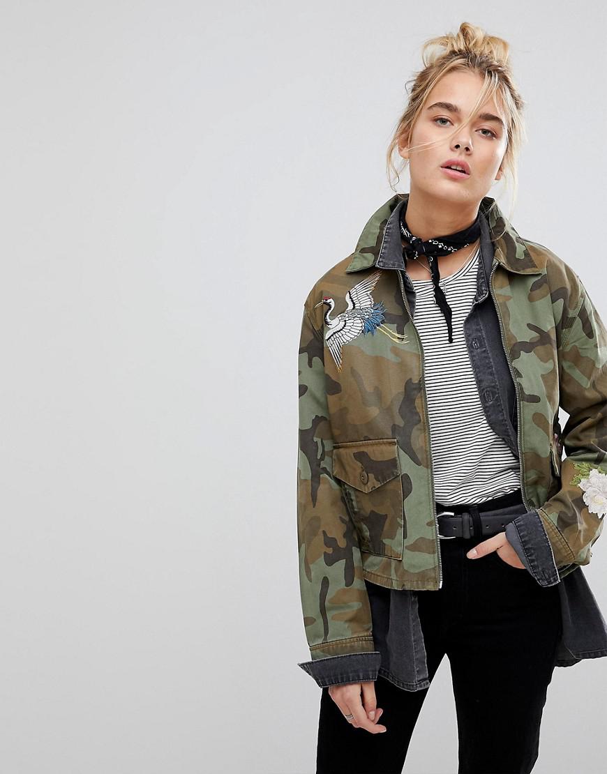 Levi's Levi's Camo Coach Jacket With Embroidery in Green | Lyst UK