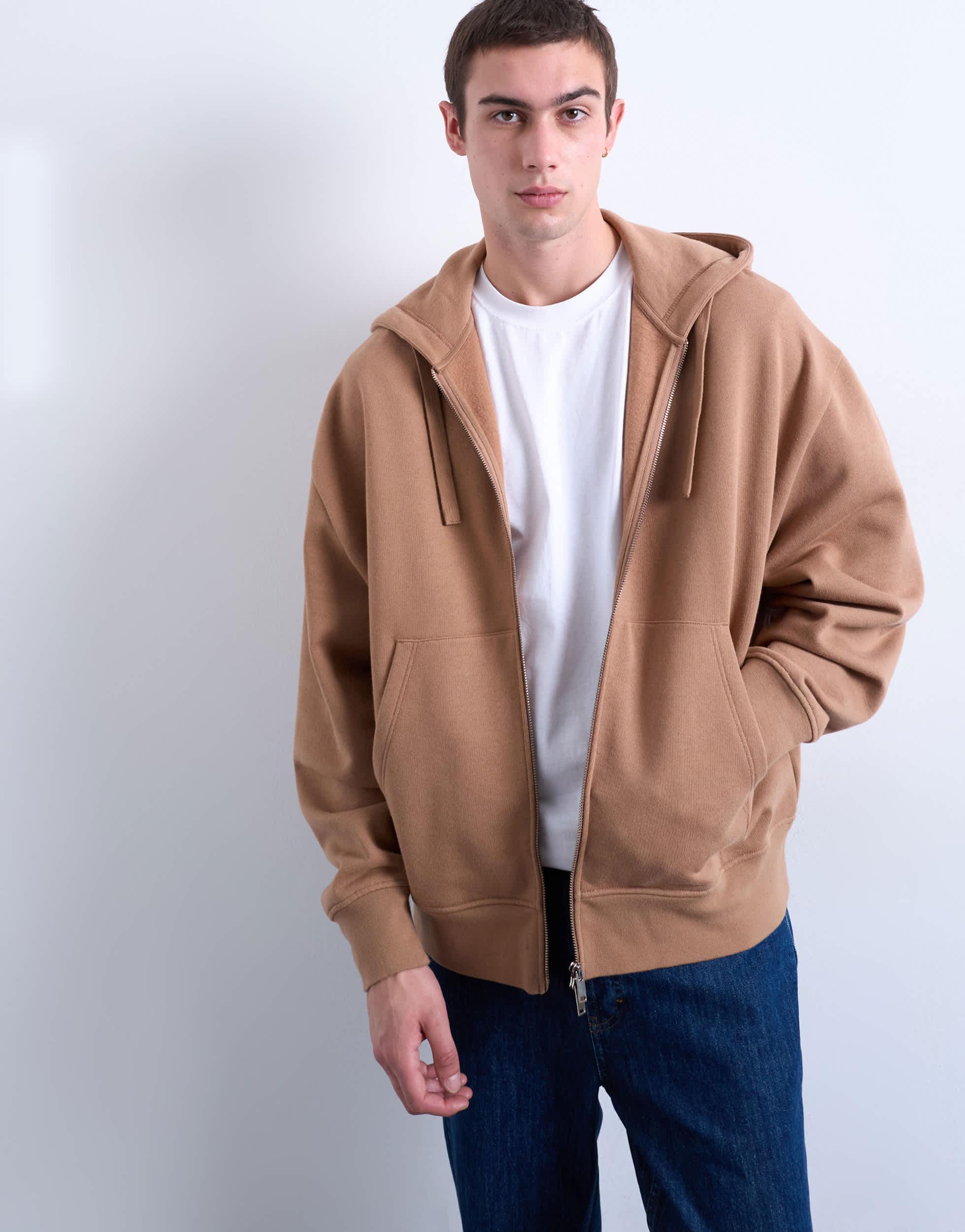 Pull à Capuche Homme Topman Beige - Coton, Taille L, Très Bon état