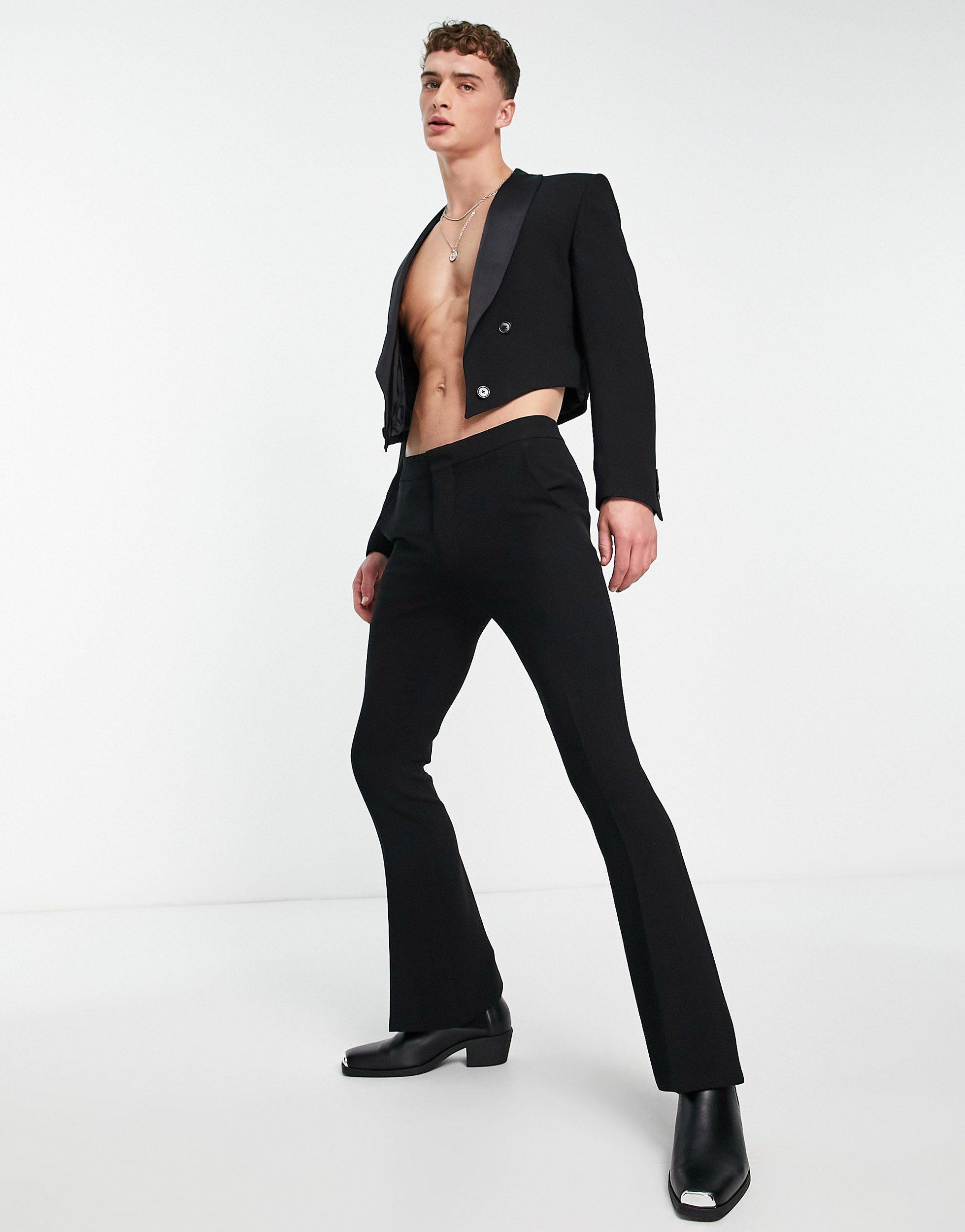 ASOS Skinny Flare Suit Trousers in Black for Men Lyst