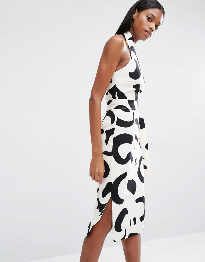 lavish alice halter neck dress