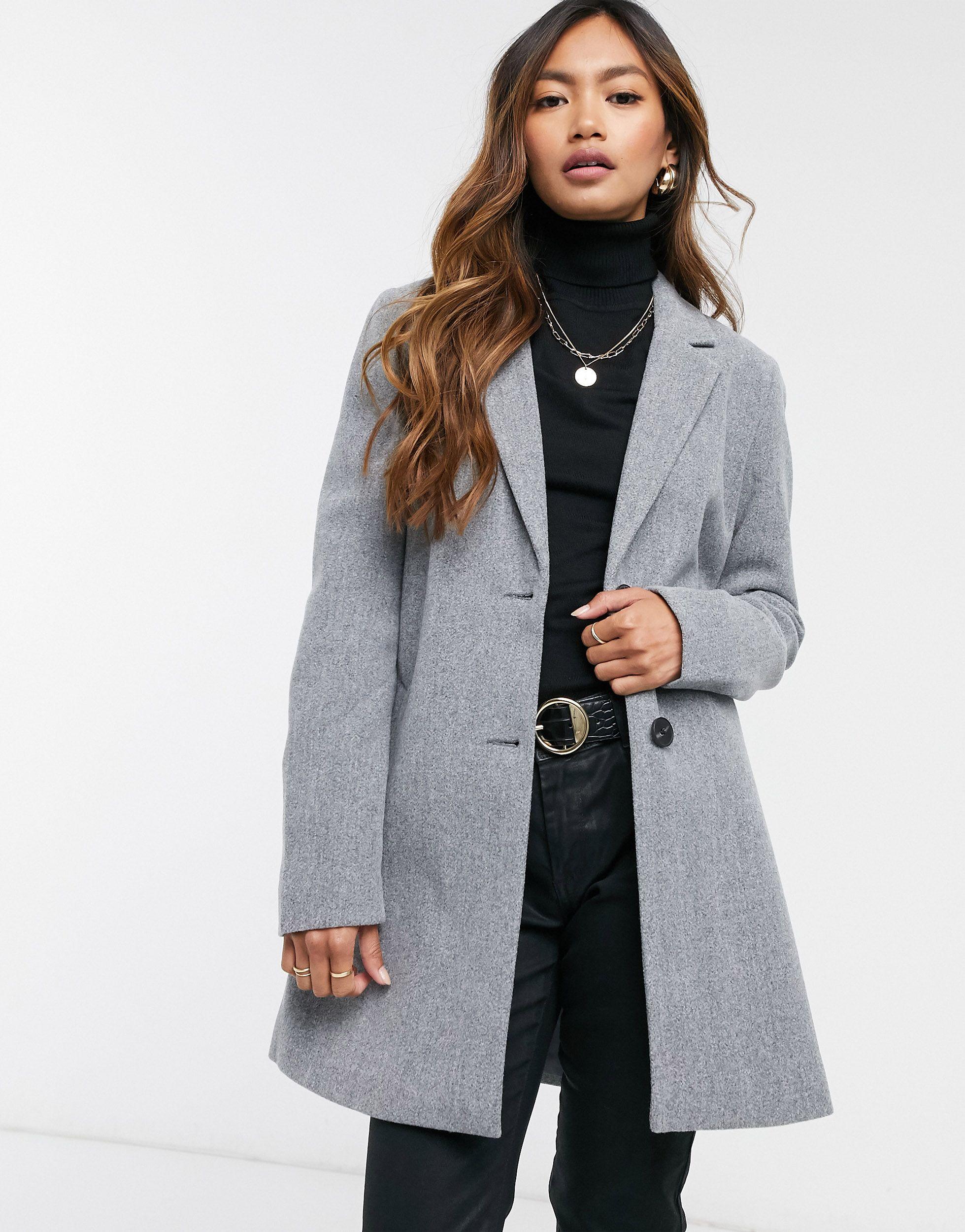 Vero Moda Tailored Coat in Gray Lyst