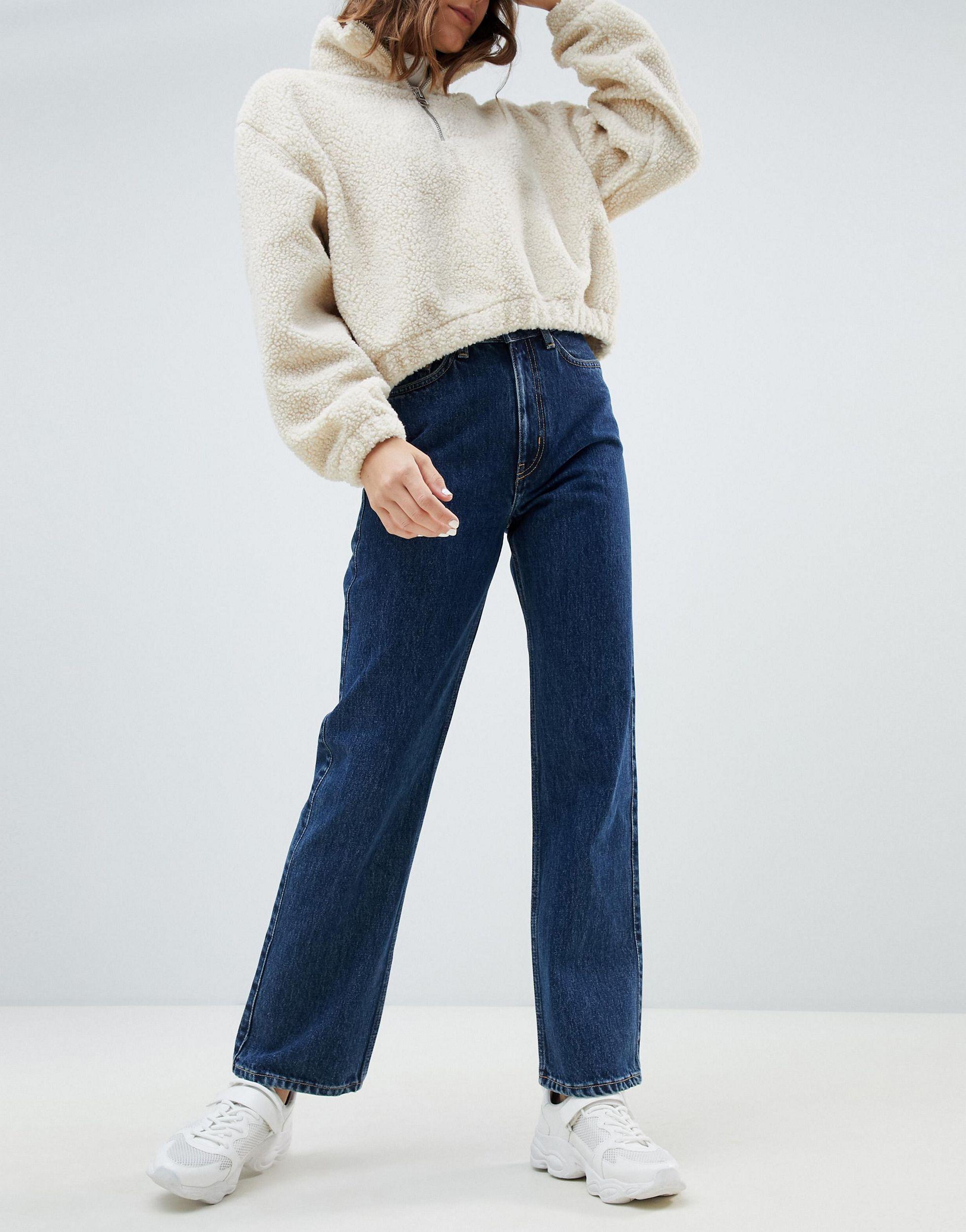 Weekday Denim Row Organic Cotton High Waist Jeans in Blue | Lyst 