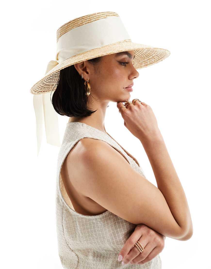 Other Stories Straw Fedora Hat With Bow Tie in Natural Lyst UK - Main Image