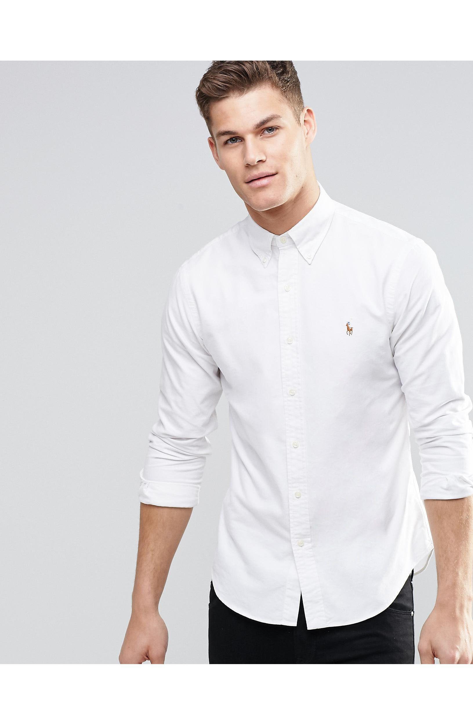 Polo Ralph Lauren Oxford Shirt in White for Men | Lyst