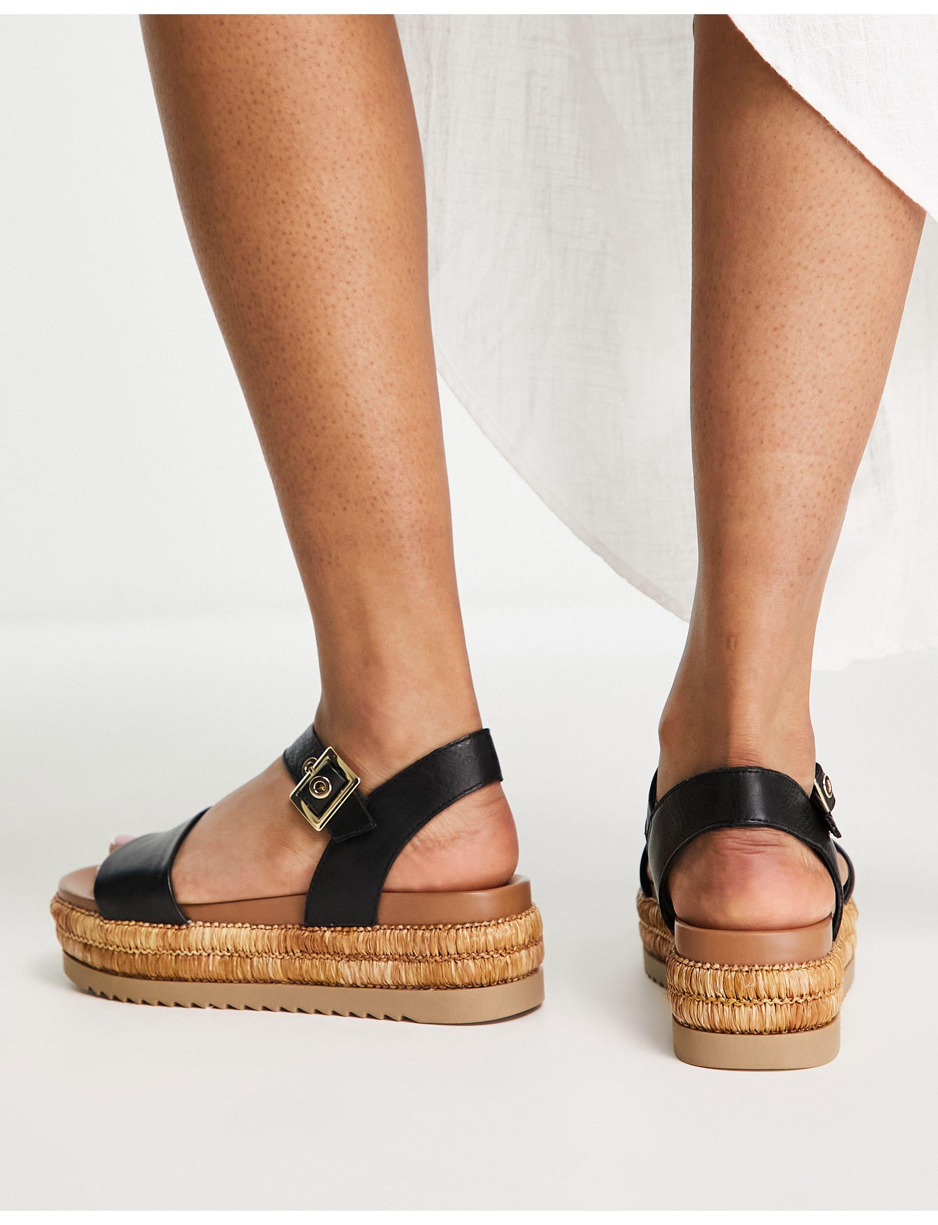 Steve Madden Malden Platform Flat Sandals in White Lyst