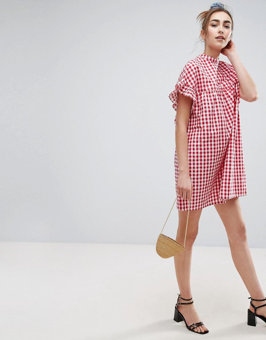asos red gingham dress
