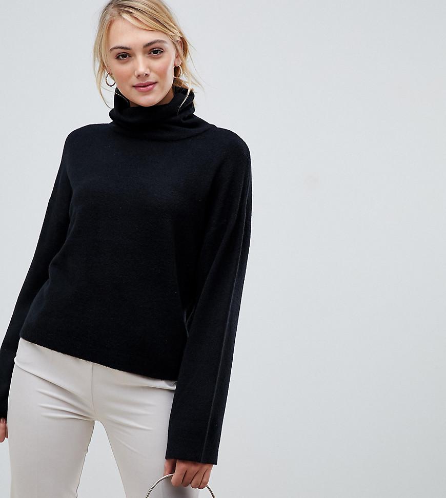 black roll neck oversized jumper