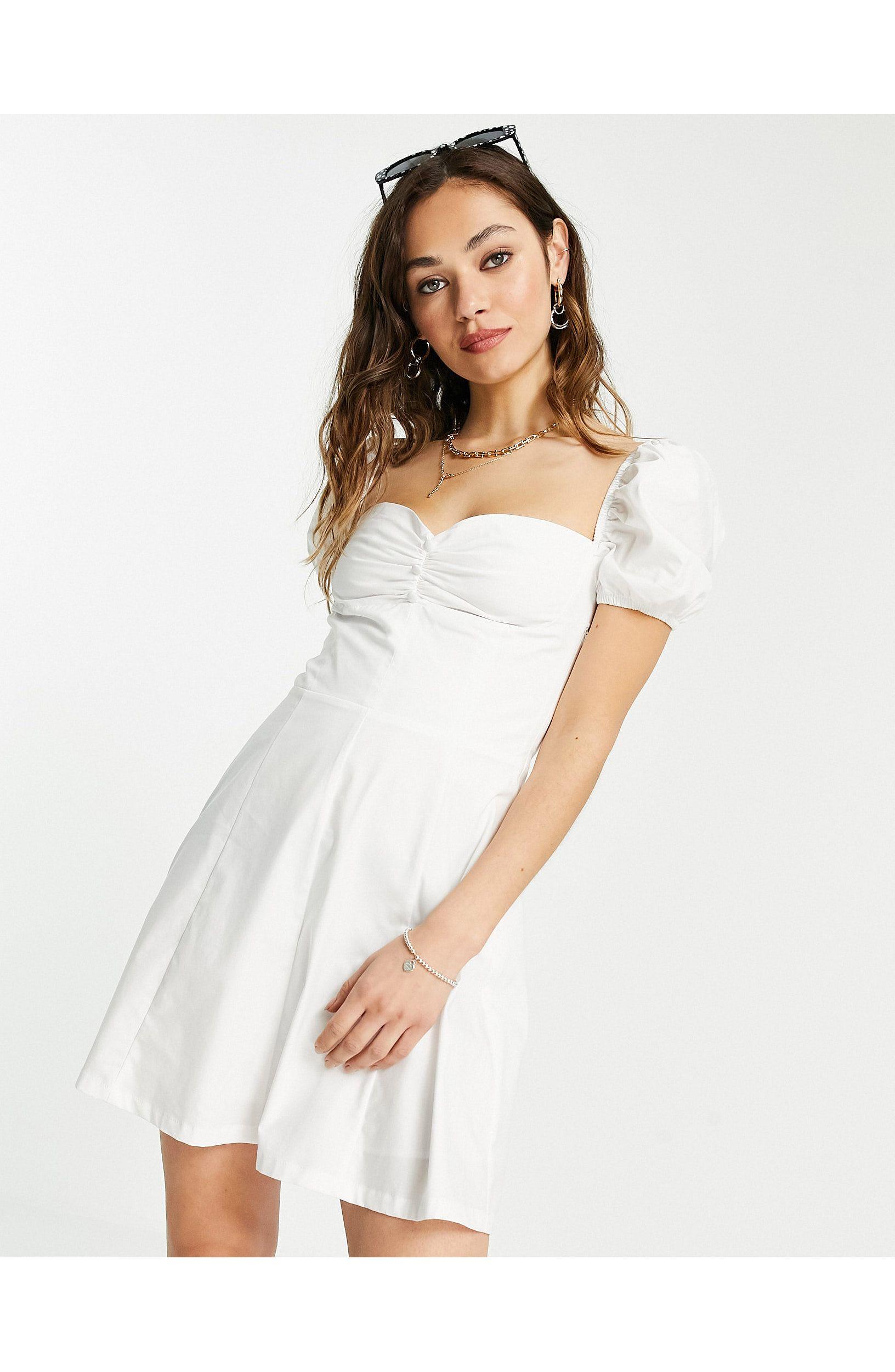 white bardot milkmaid dress