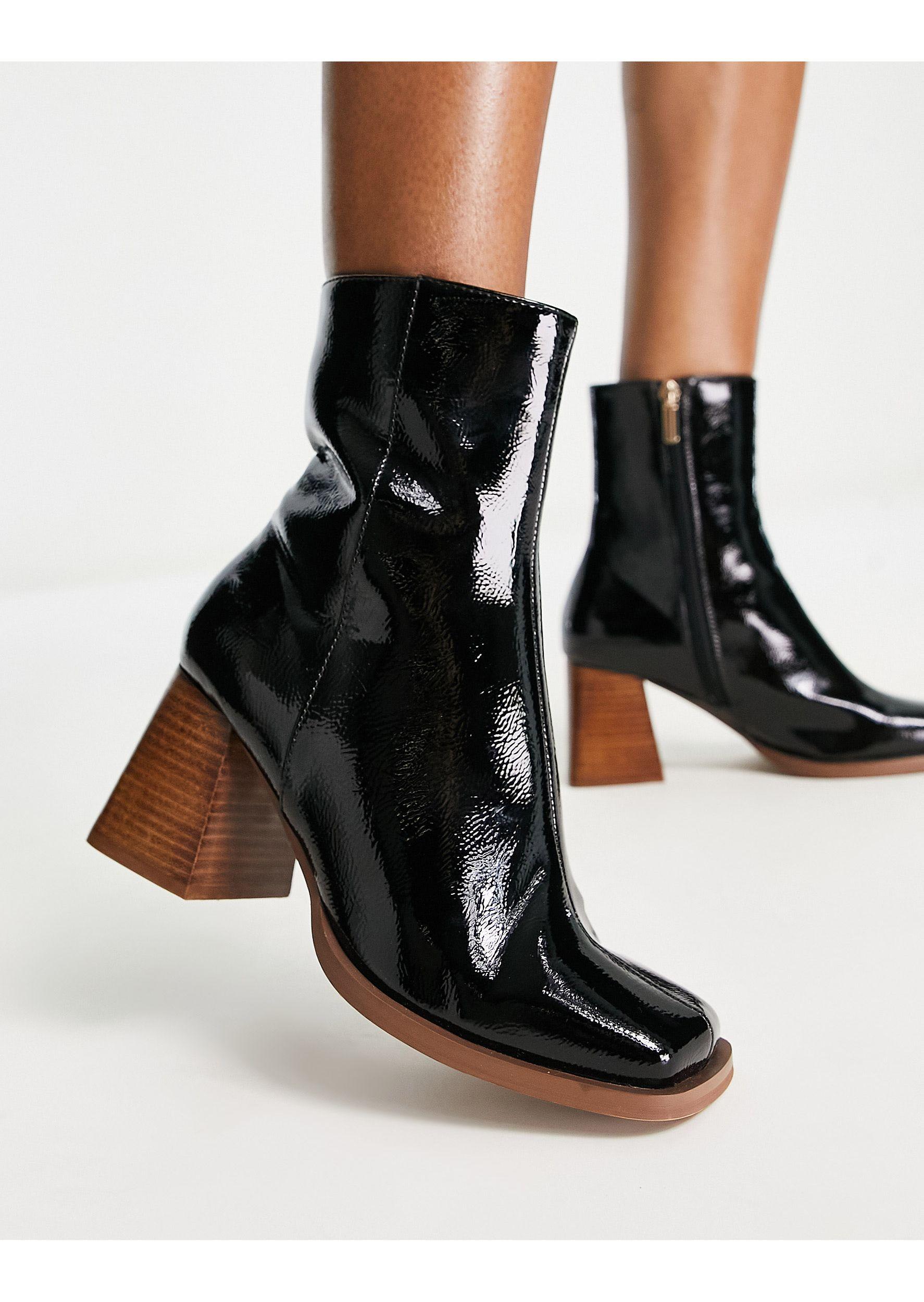 ASOS Reform Midheel Boots in Black Lyst