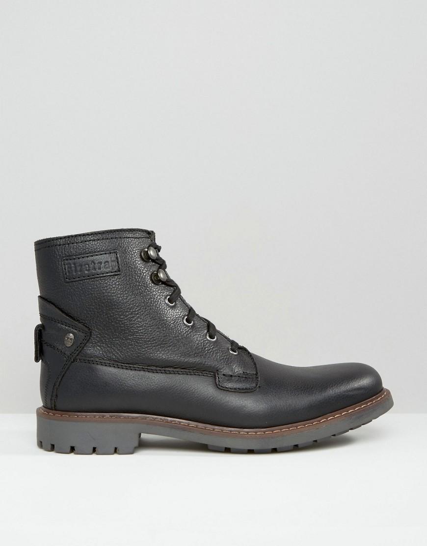 Firetrap Leather Lace Up Military Boots - Black for Men - Lyst
