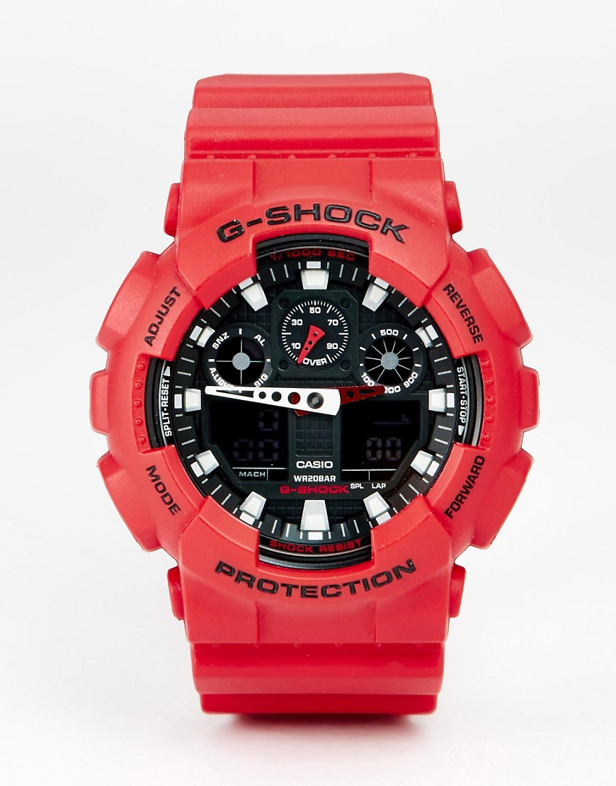 GShock Gshock Analogue Watch Ga100b4aer in Red for Men Lyst