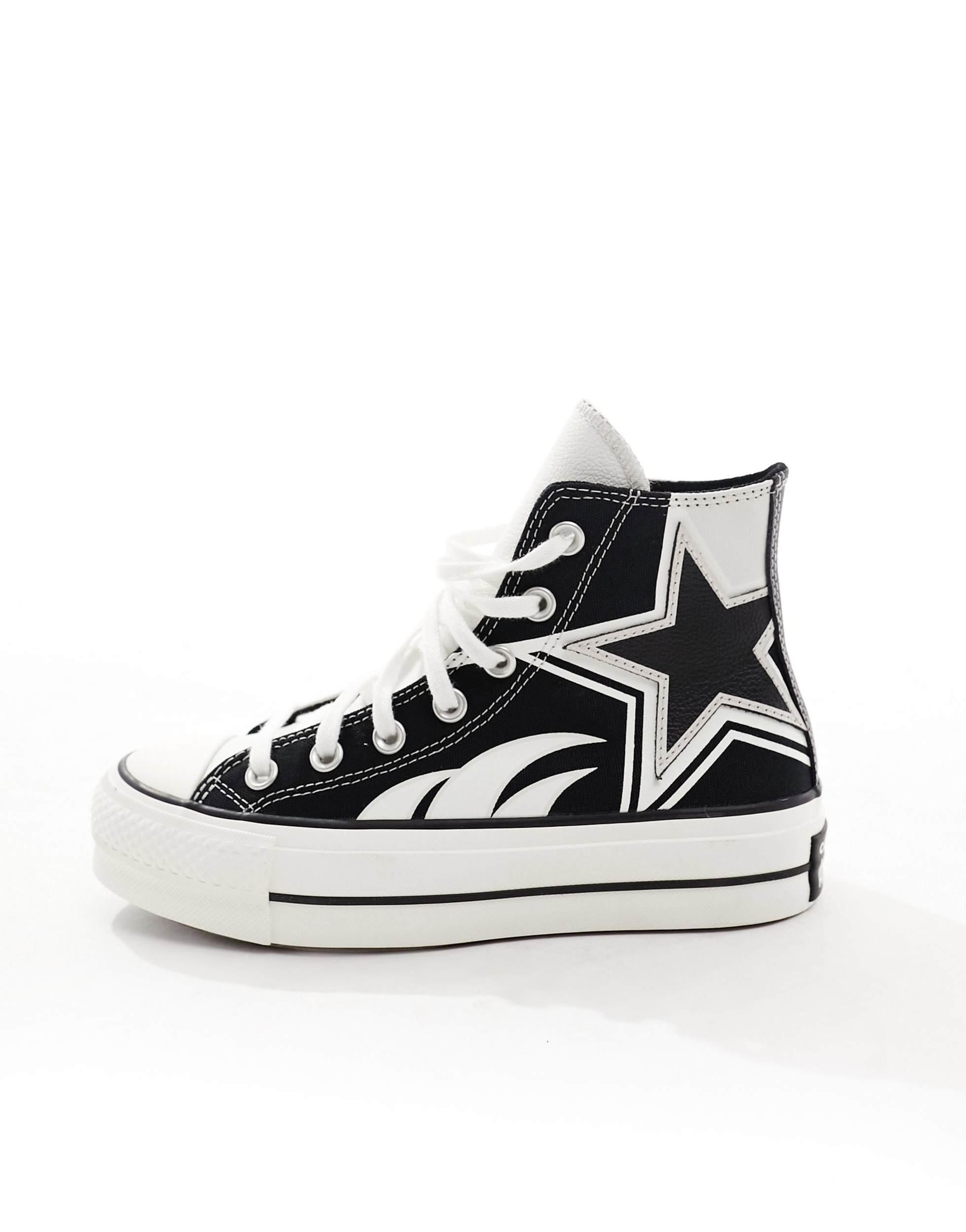 Converse Chuck Taylor All Star Lift Hi Racer Trainers in White Lyst UK