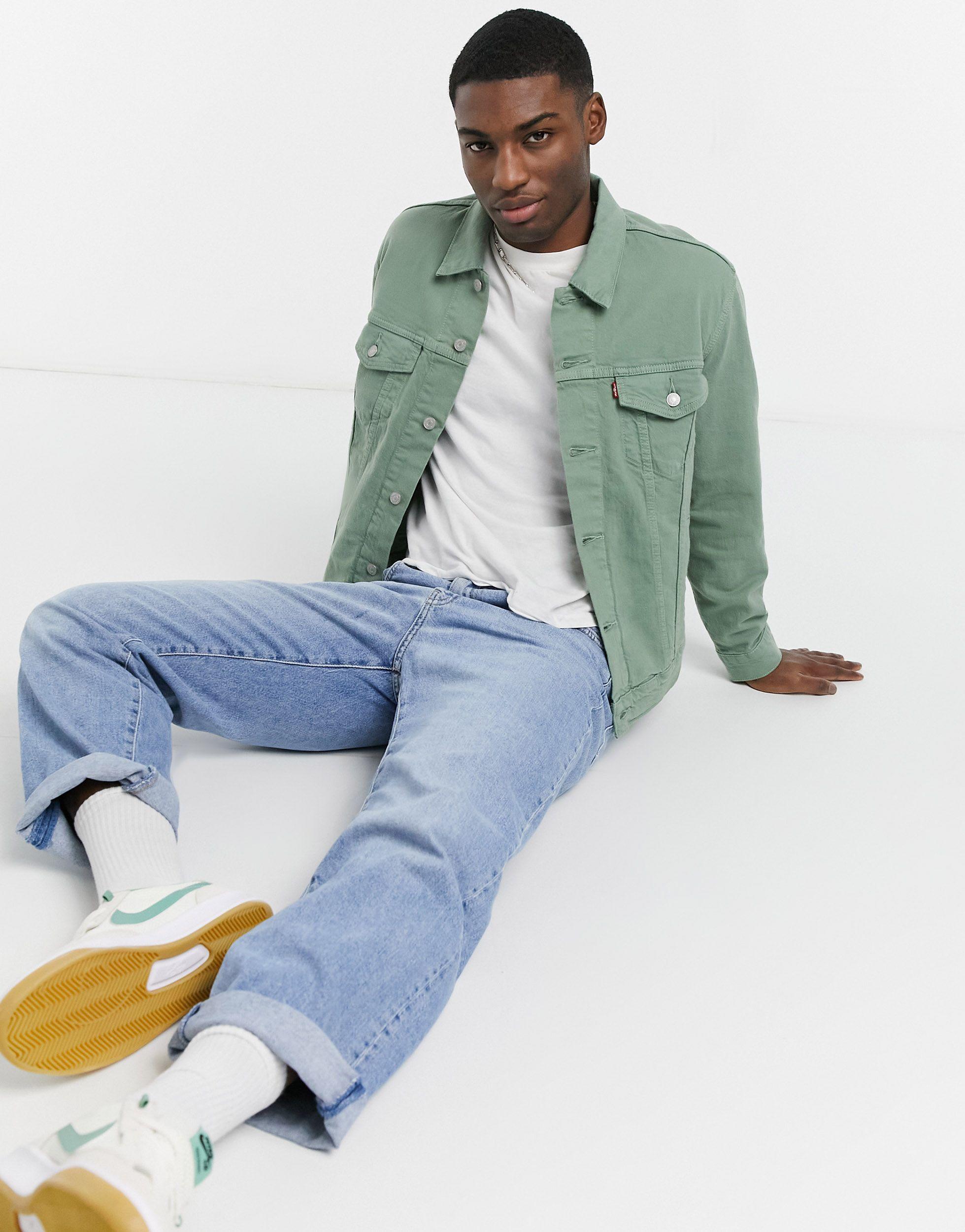 light green denim jacket