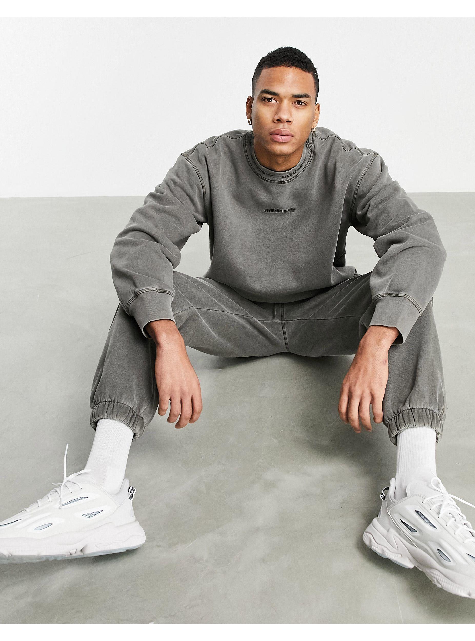 adidas Originals 'premium Sweats' Overdyed Rib Sweatshirt in Green for Men  | Lyst