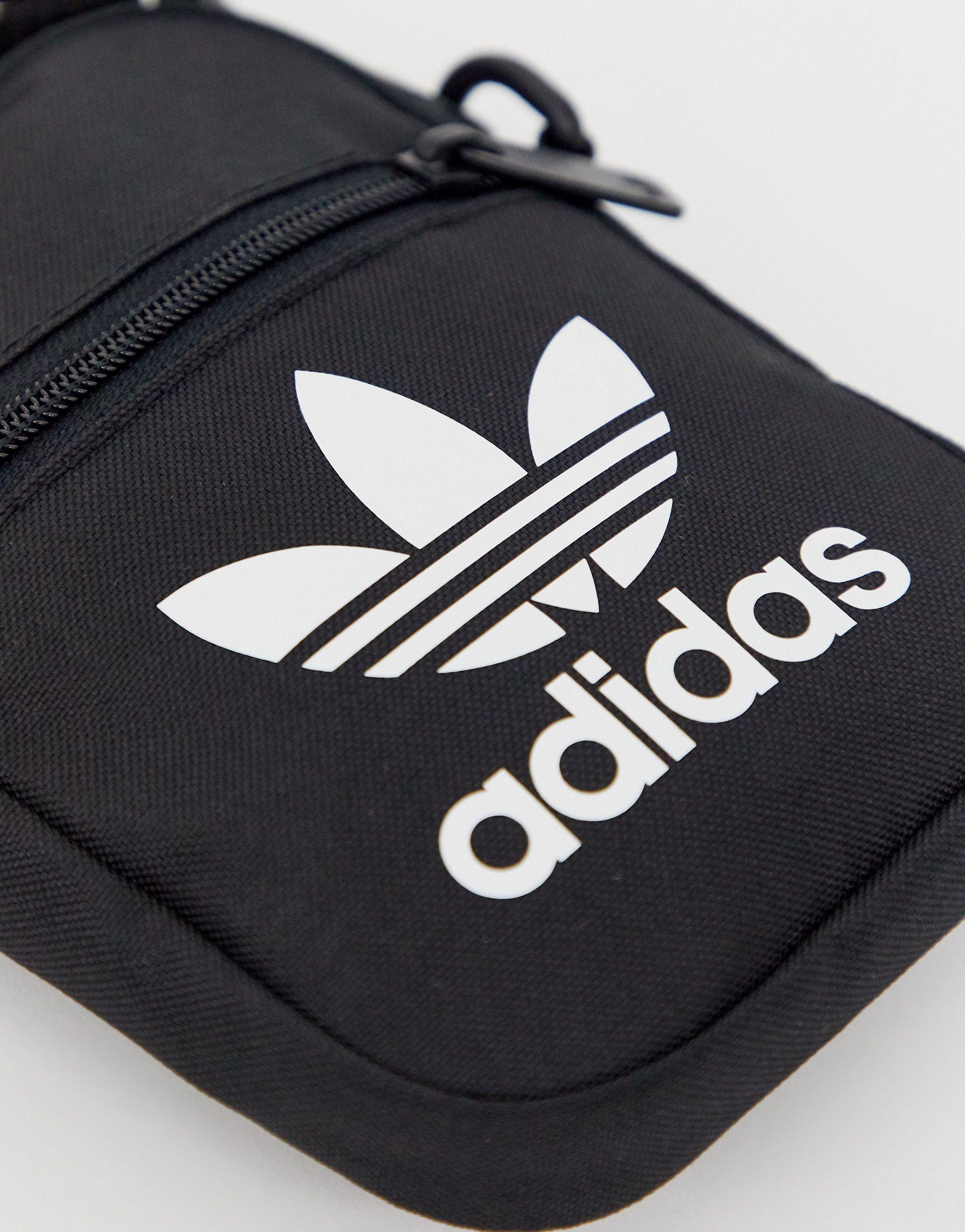 adidas Originals Black Trefoil Fest Bag for Men | Lyst