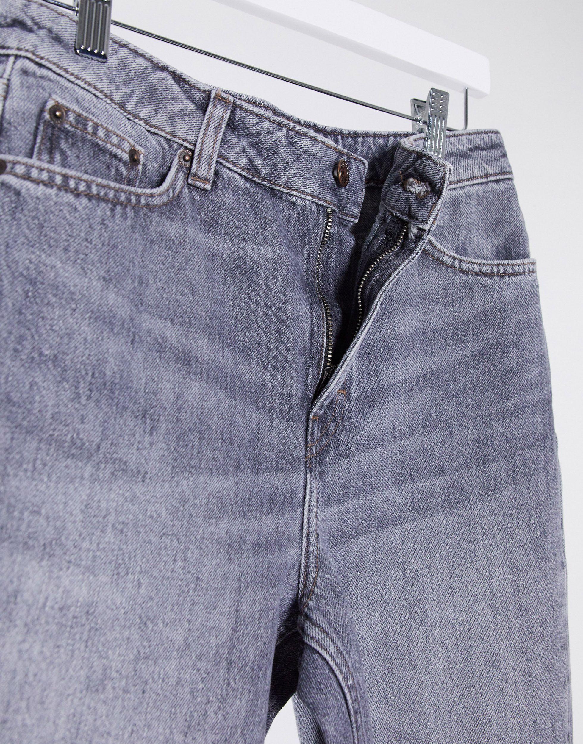 TOPSHOP Denim Ripped Mom Jeans in Gray - Lyst