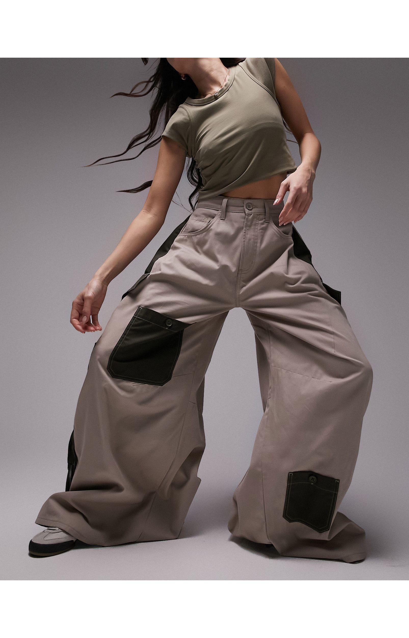 baggy Patchwork Cargo Pants in Brown Lyst