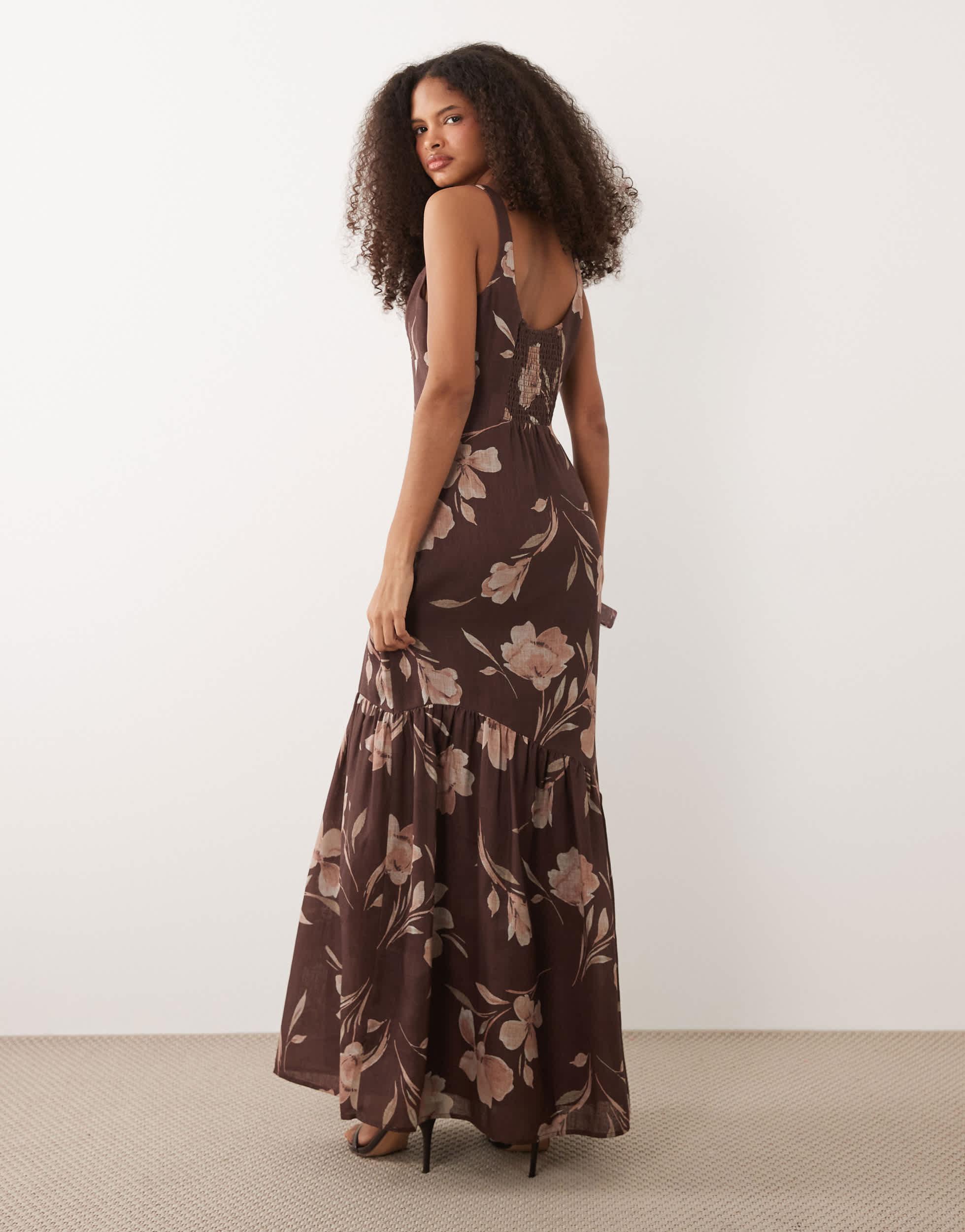 kaia maxi dress brown Buy Blakely Womens Mocha Brown Kaia Poplin Maxi Dress