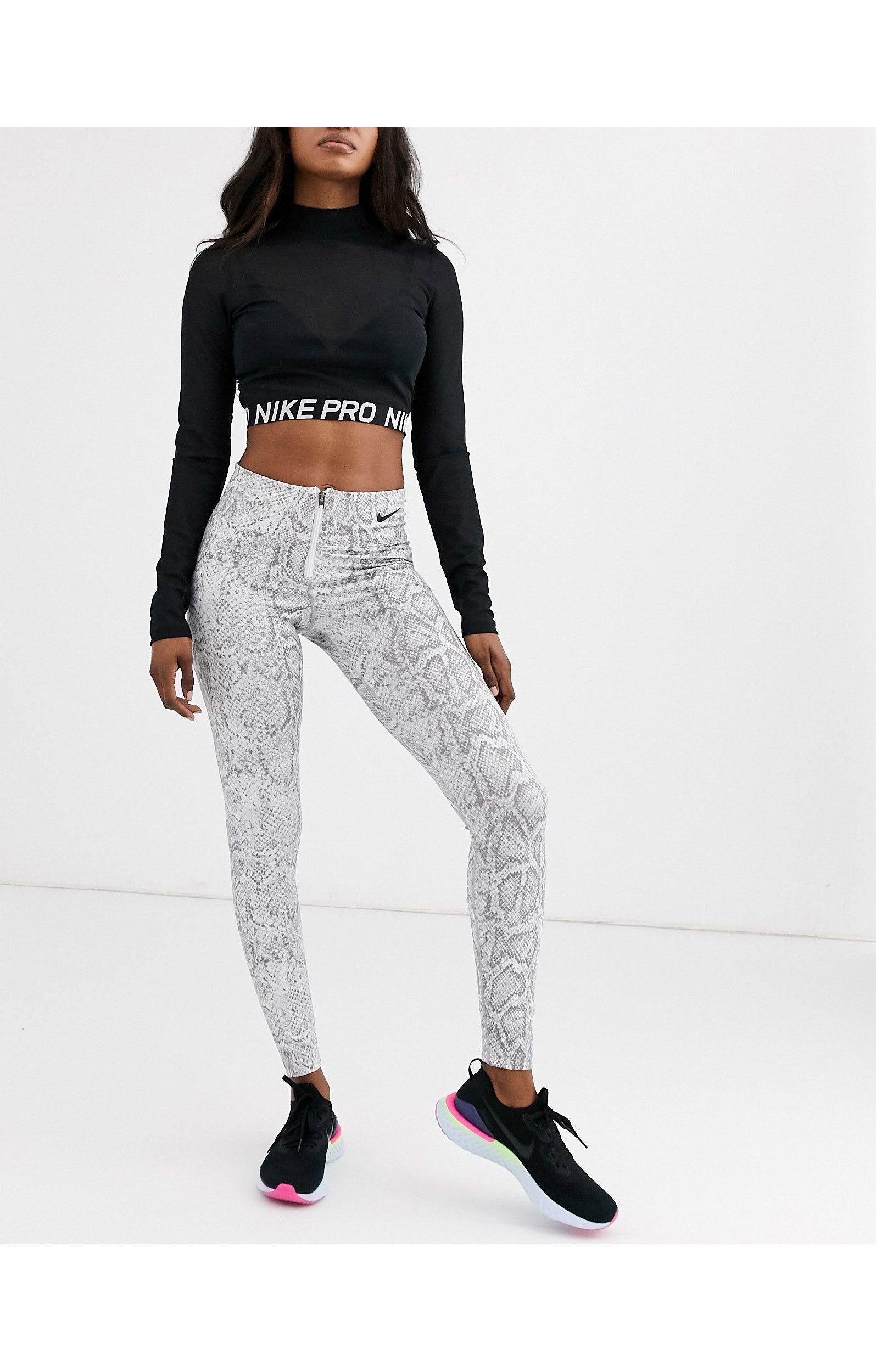 Nike White Snake Print High Waist leggings | Lyst