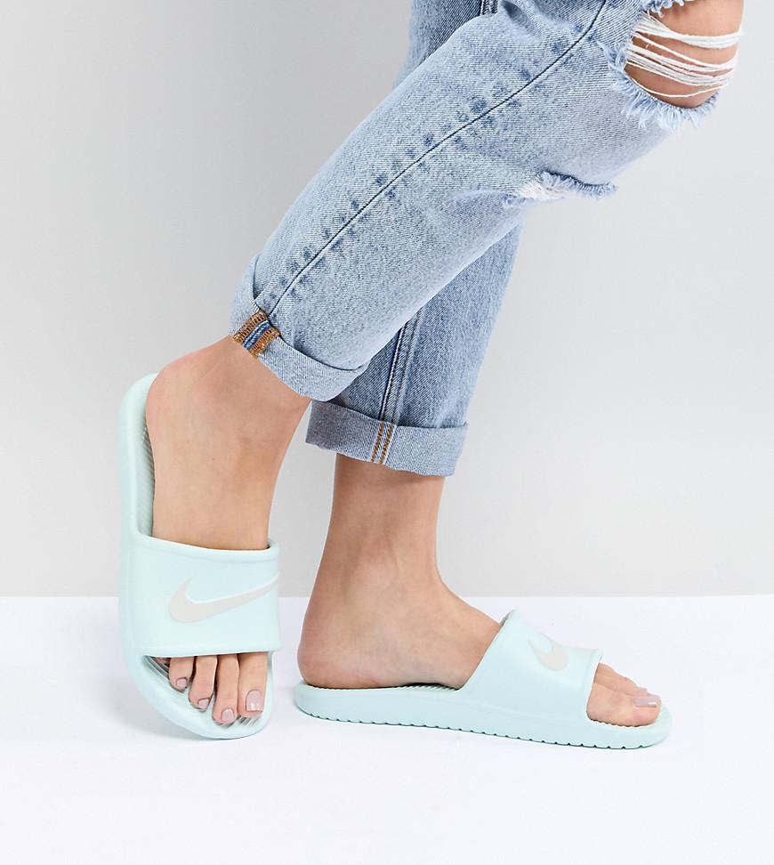 nike slides mint green