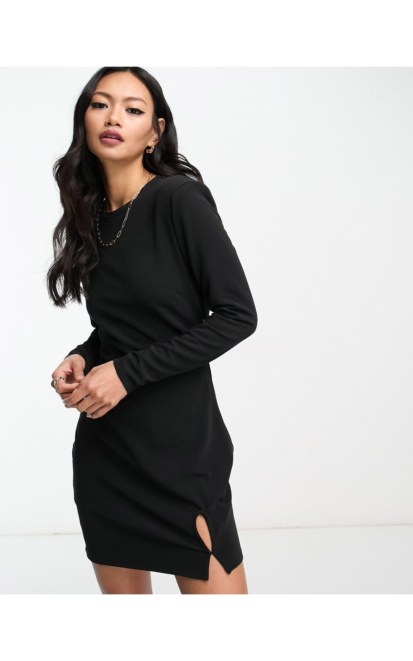 Mango Cut Out Side Split Mini Dress in Black Lyst