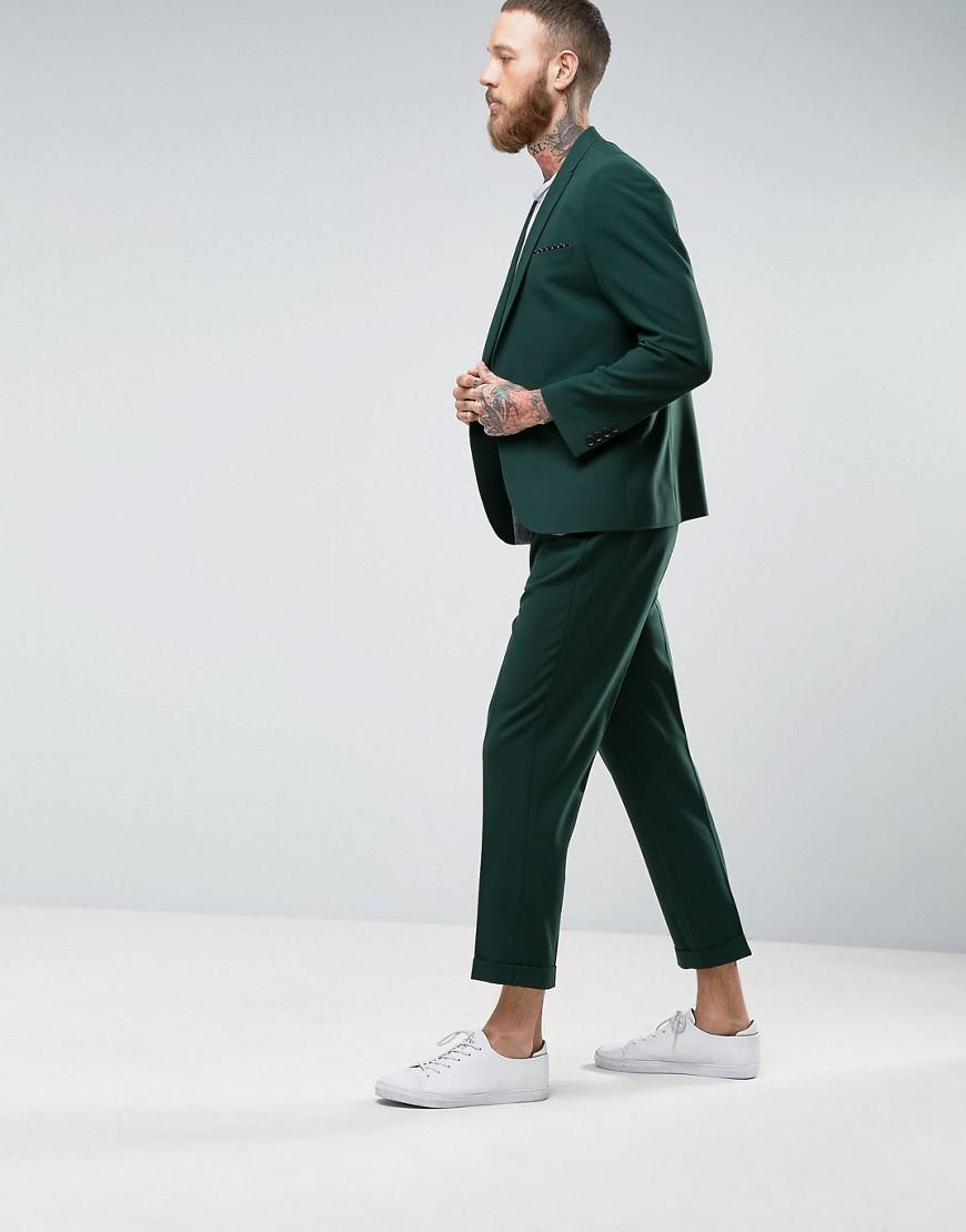 ASOS Tapered Suit Pant In Forest Green for Men | Lyst