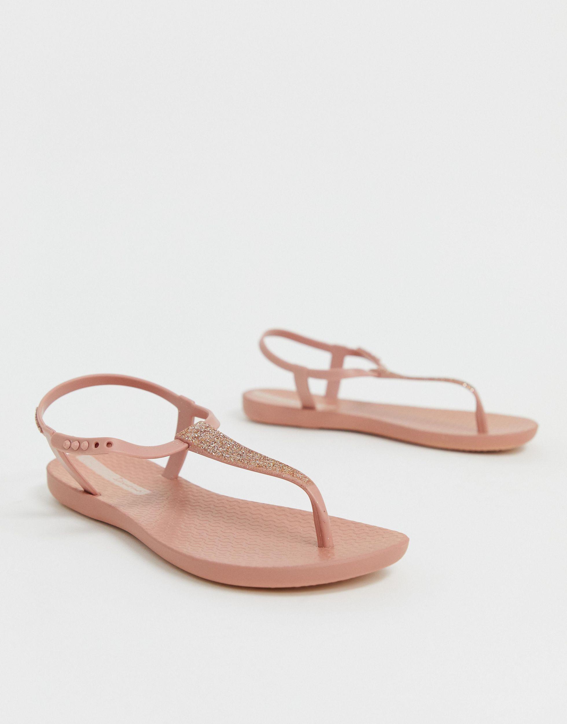 Ipanema Pop Glitter Flat Sandals in Pink | Lyst