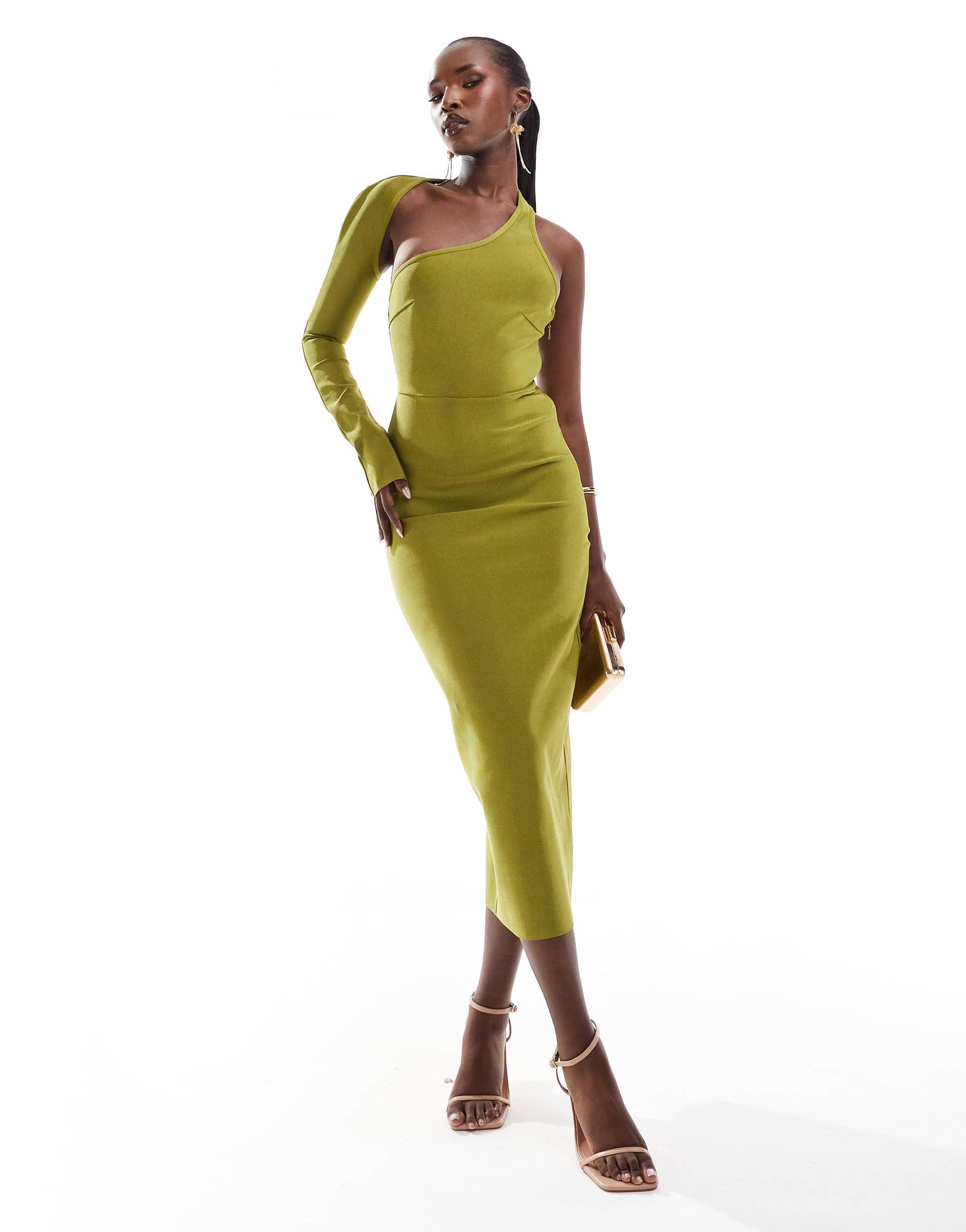 Green wrap around dress on sale