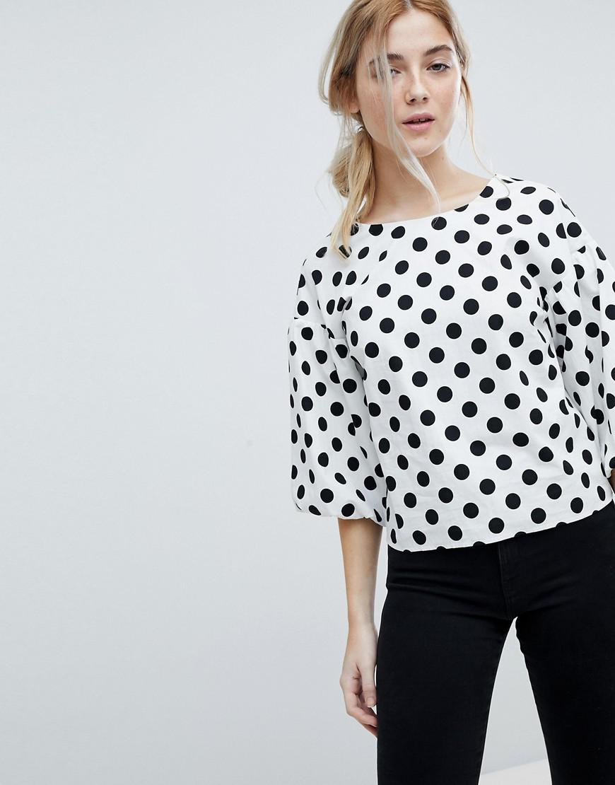 miss selfridge polka dot top