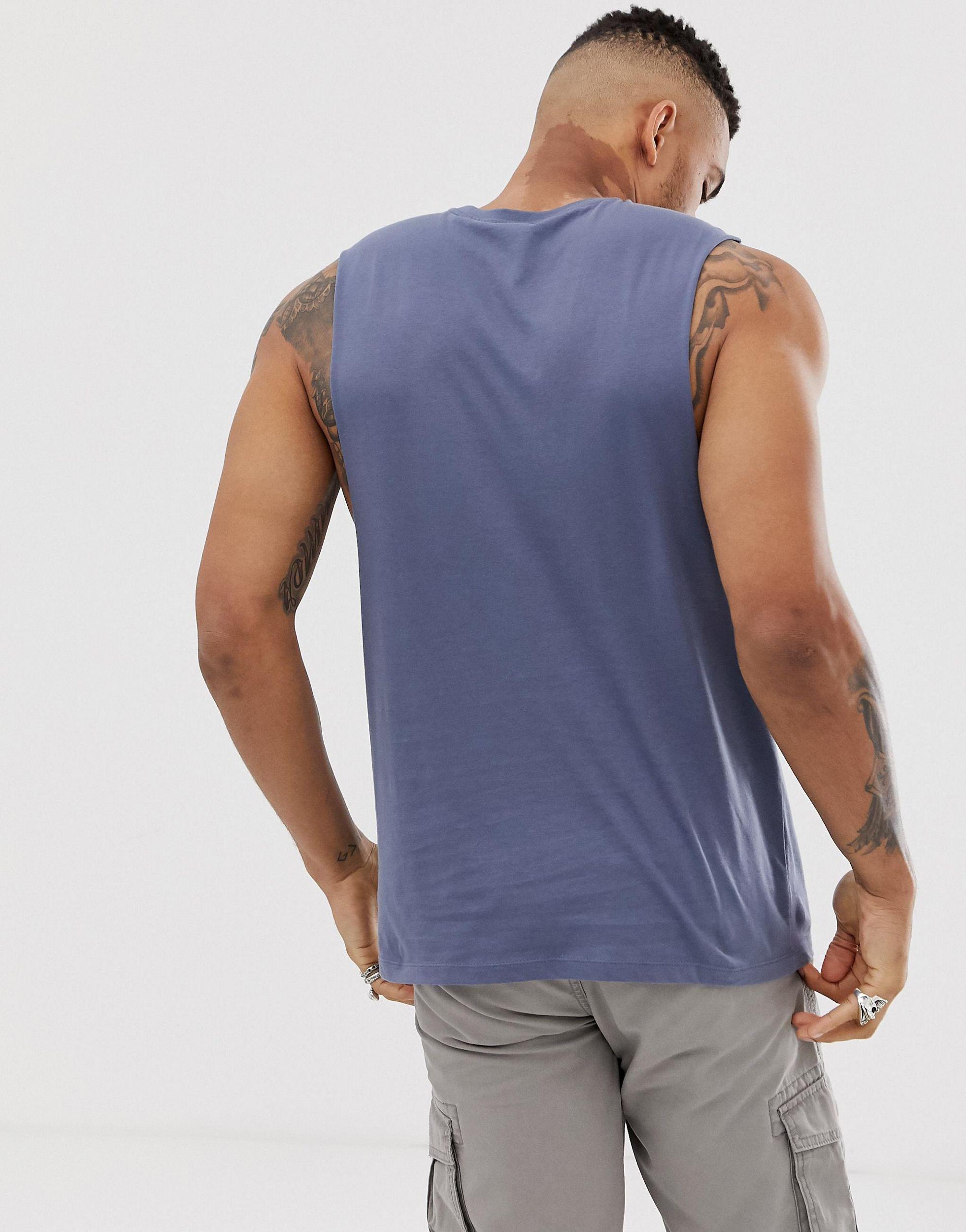 ASOS Cotton Organic Relaxed Sleeveless Tshirt With Dropped Armhole in