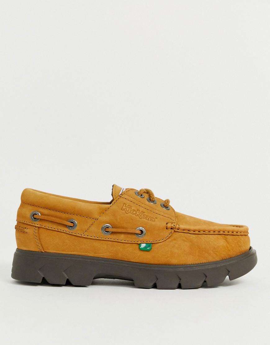 kickers lennon boat shoe brown