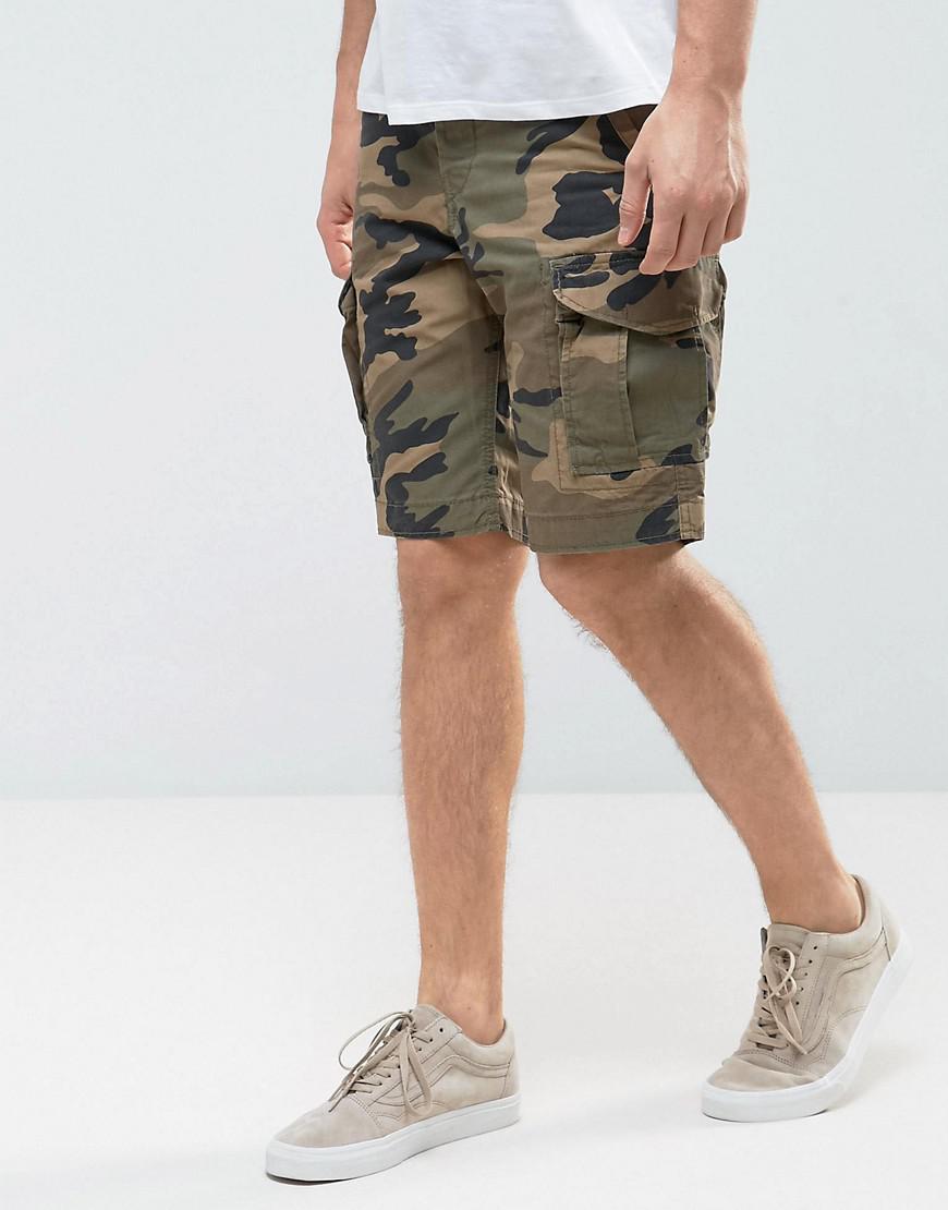 Jack & Jones Cotton Intelligence Cargo Shorts In Loose Fit In Camo in Green  for Men | Lyst