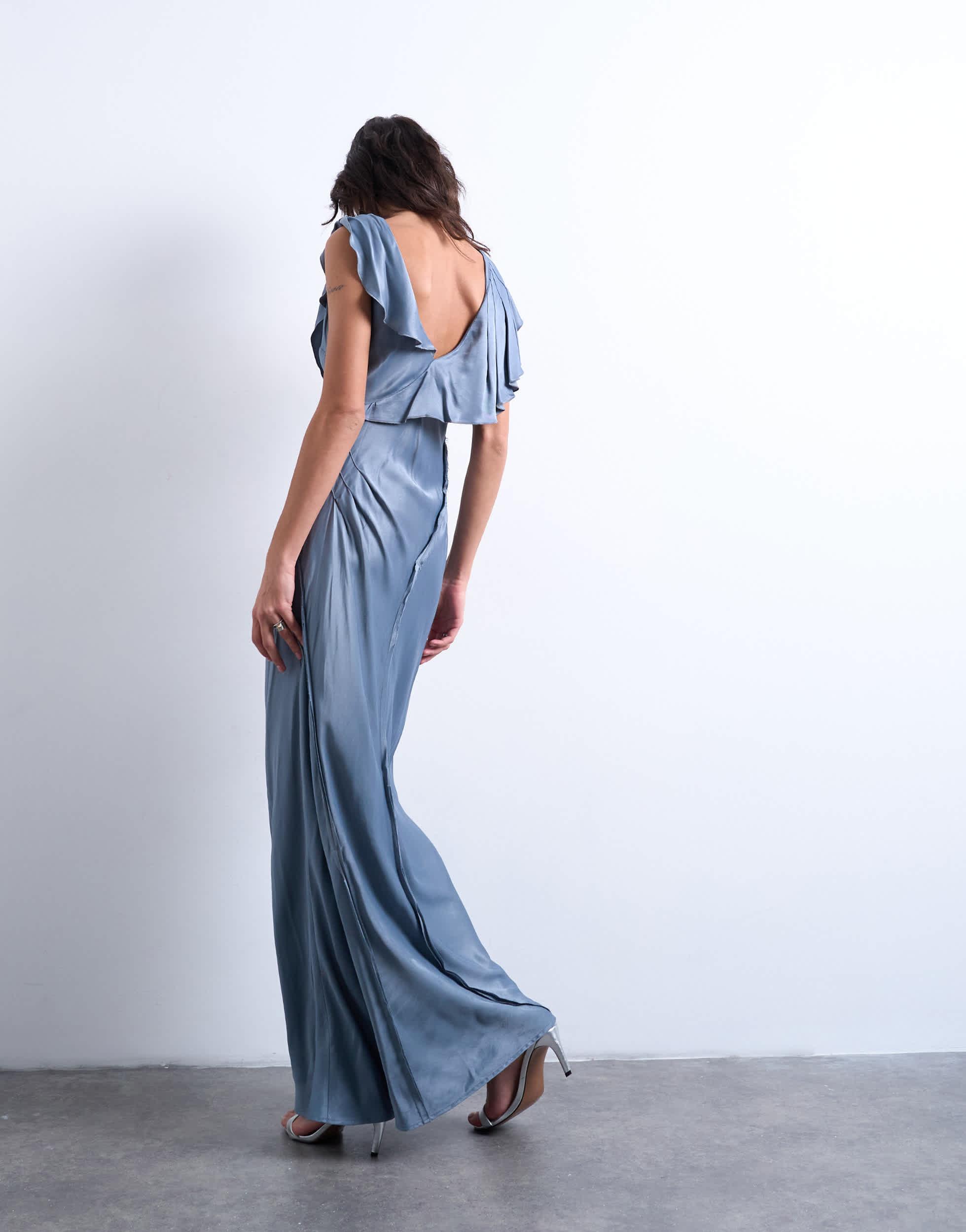 blue topshop dress Dropped waist maxi sundress in cobalt blue