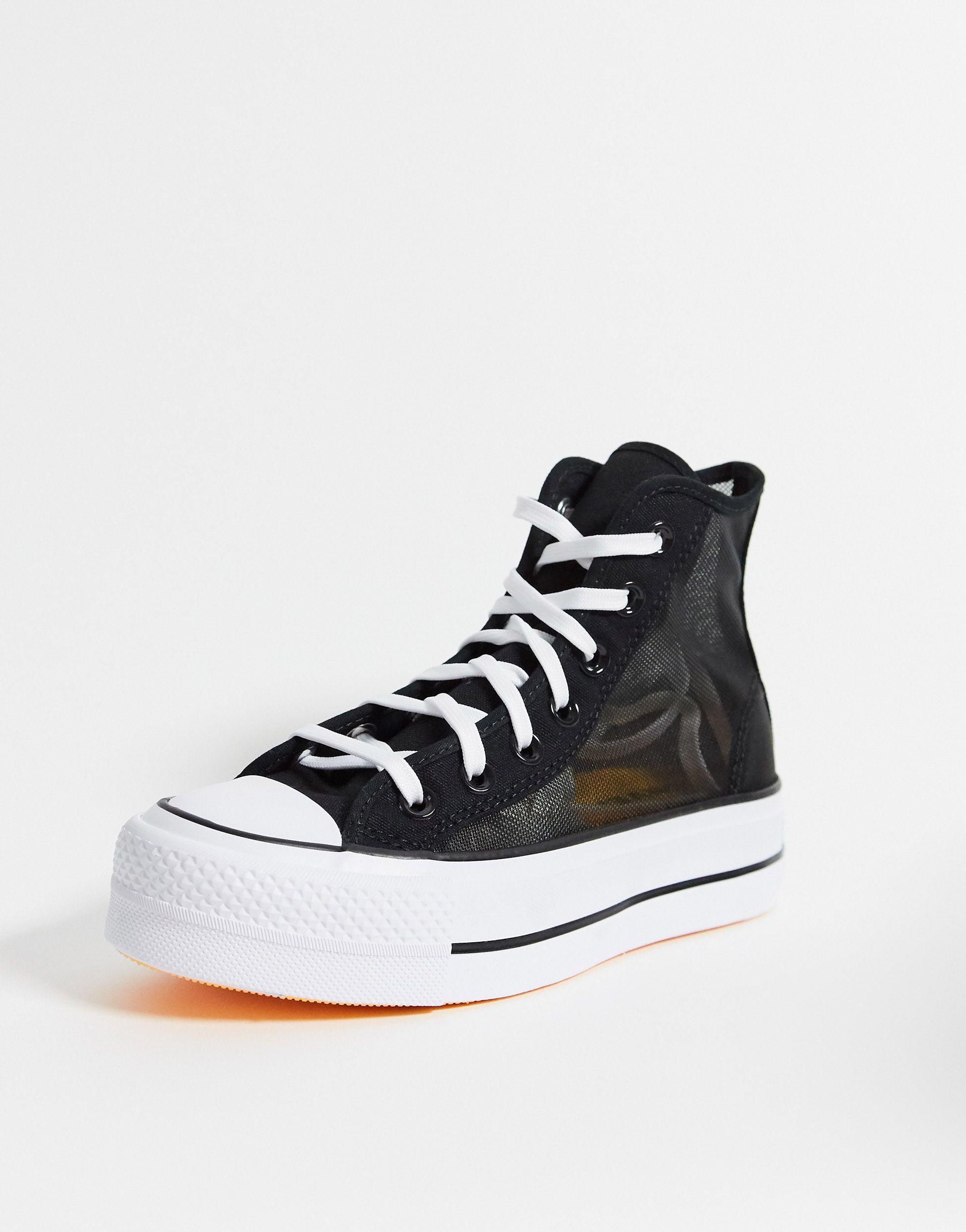 Converse Rubber Chuck Taylor All Star See Thru Platform Trainers in Black |  Lyst