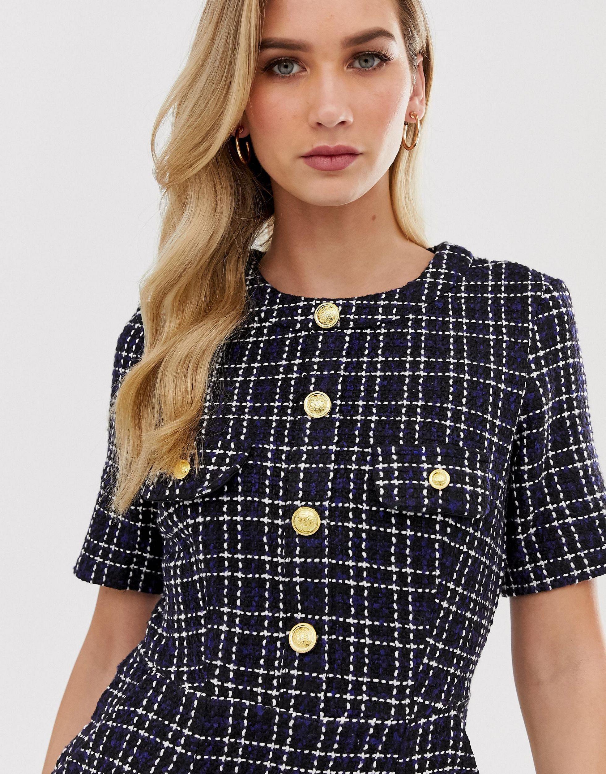 Jurk met gouden knopen sale