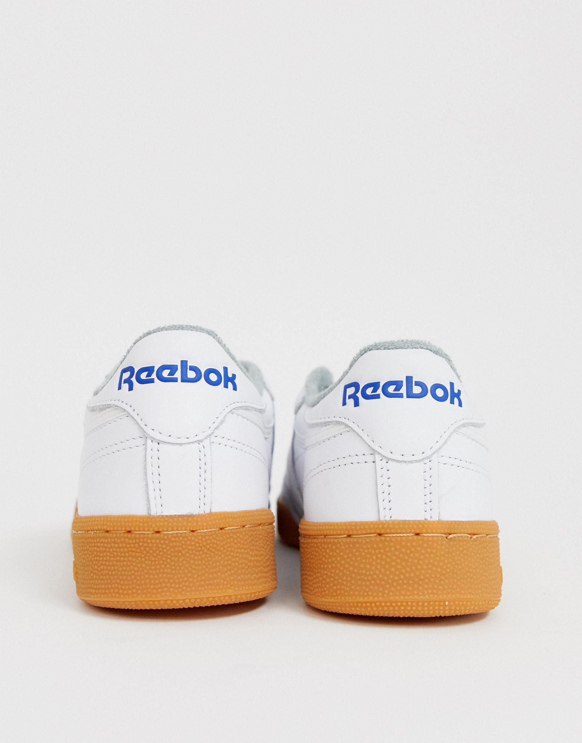 Reebok Leather Club C 85 Trainers With Gum Sole in White for Men | Lyst