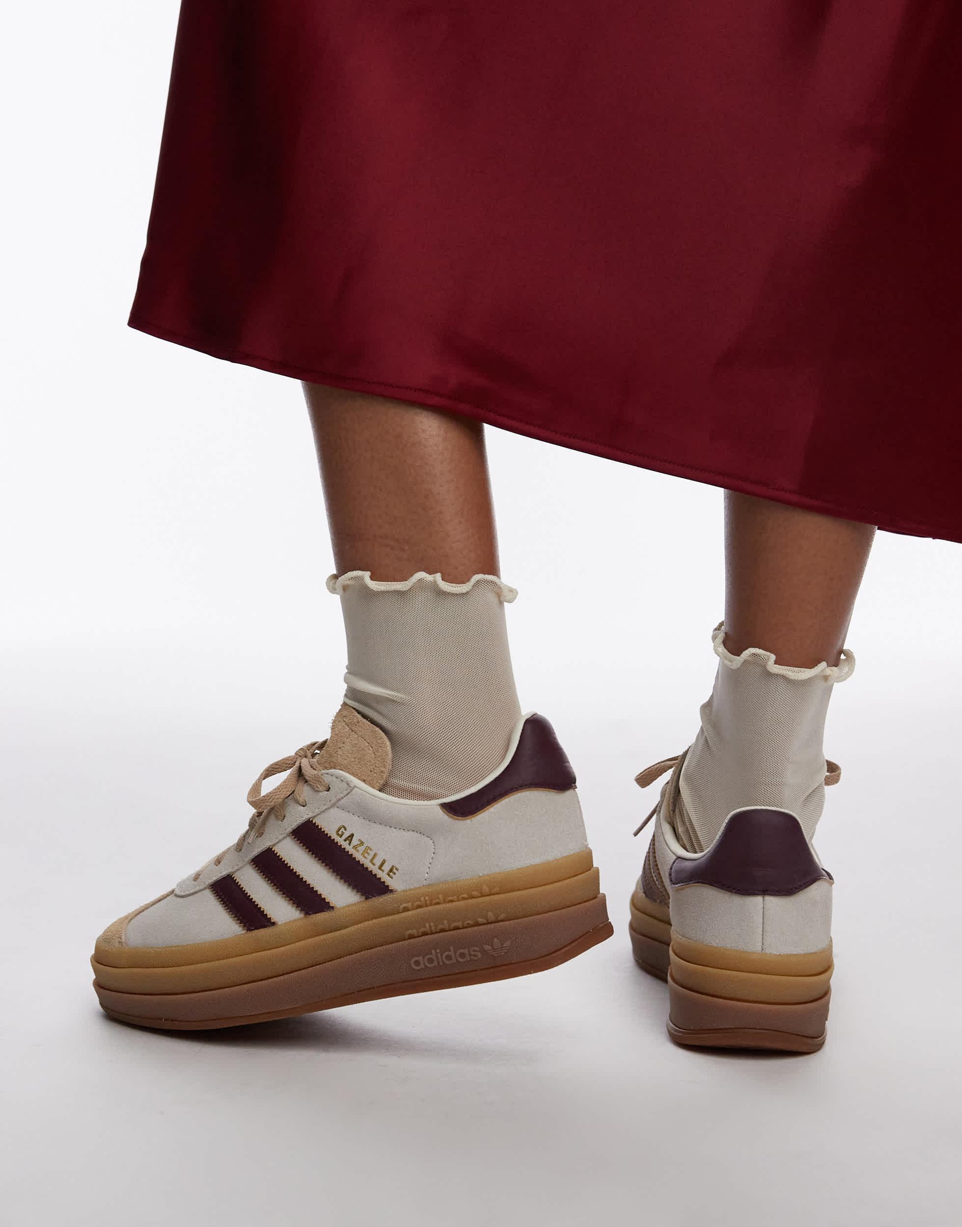 Exclusivite asos gazelle bold baskets creme et bordeaux adidas Originals en coloris Rouge Lyst