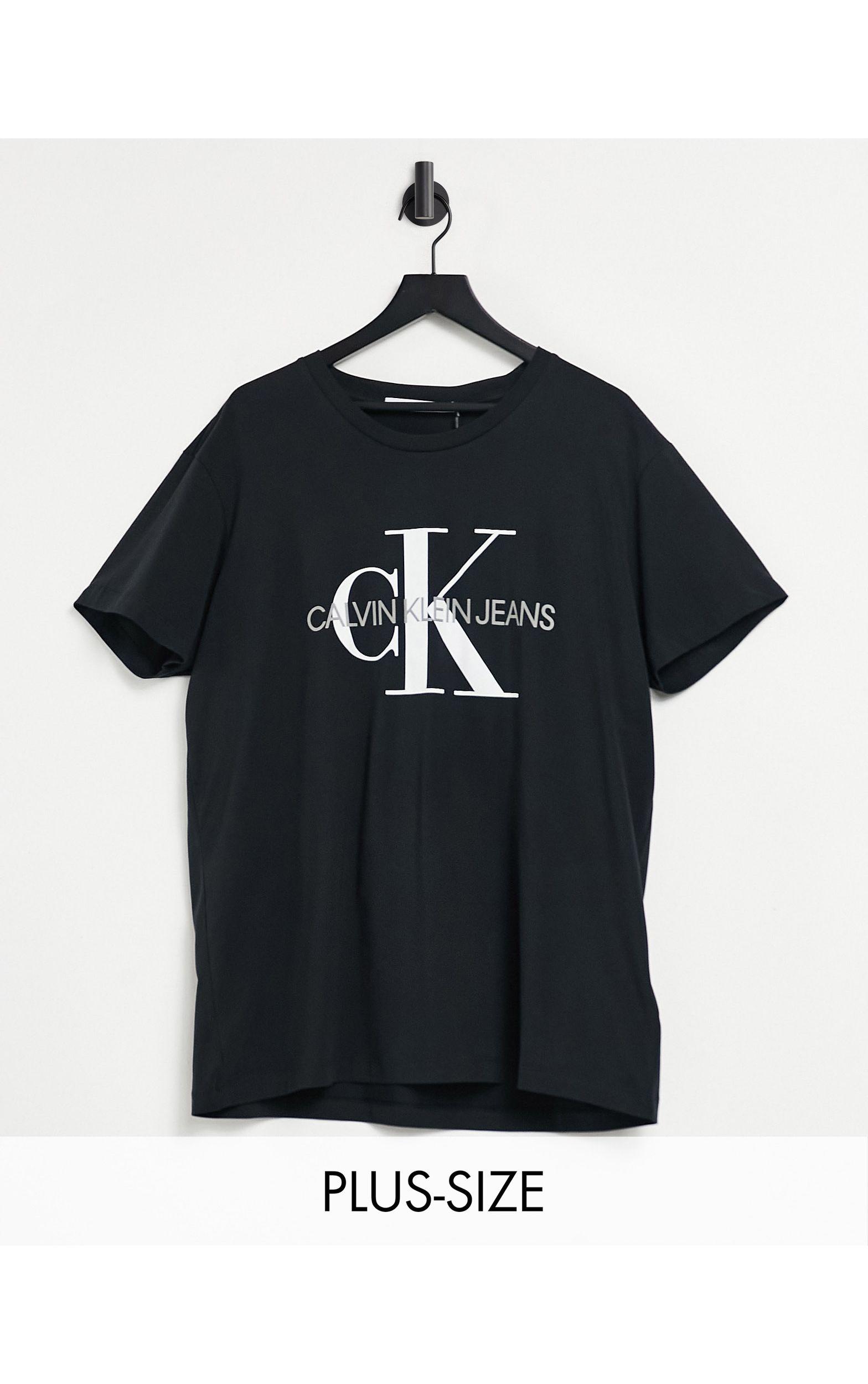 Van hen galblaas Serie van Calvin Klein Big & Tall Monogram Logo Slim Fit T-shirt in Black for Men |  Lyst